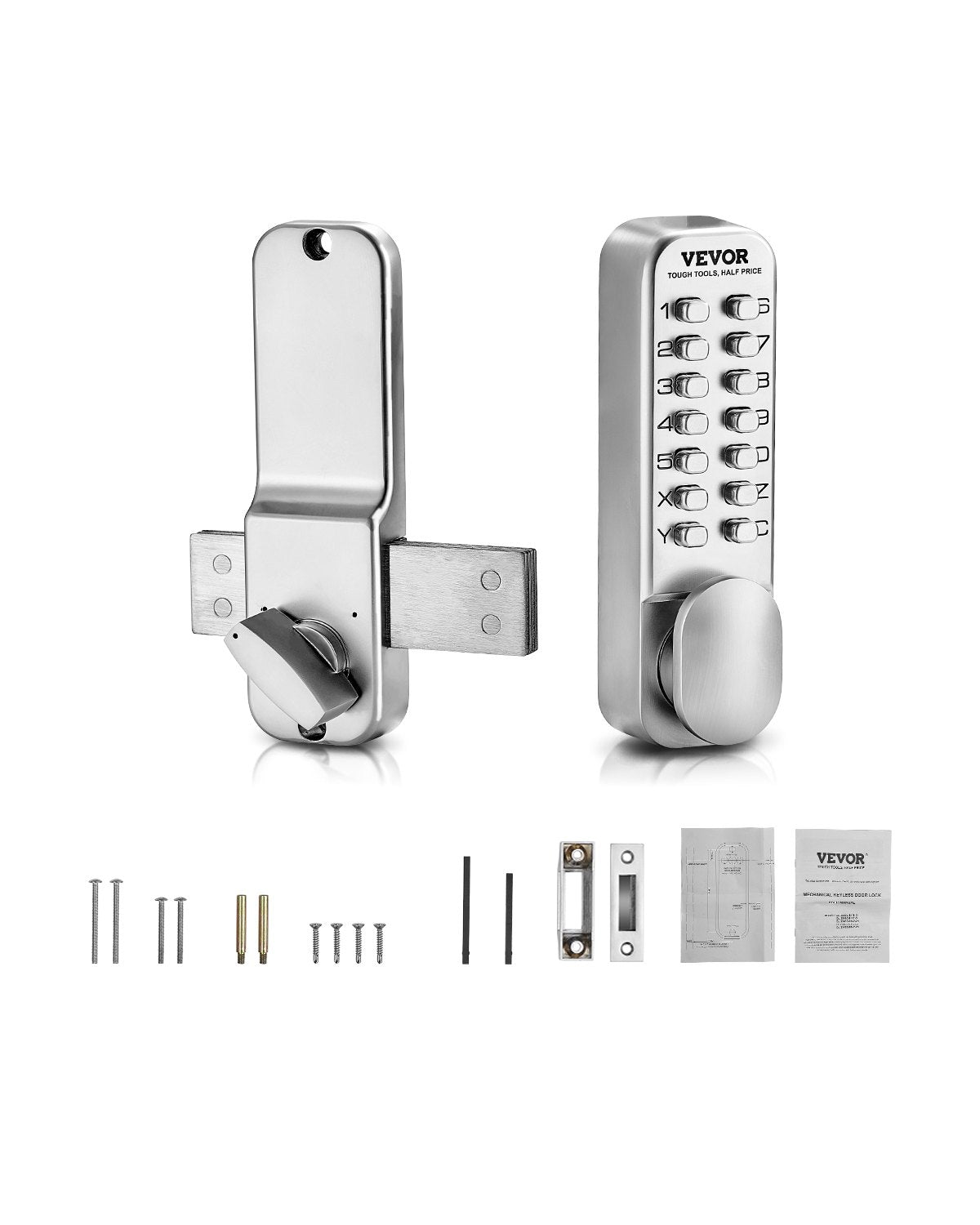 VEVOR Mechanical Keyless Entry Door Lock 14 Key Mechanical Door Lock Single-Side 