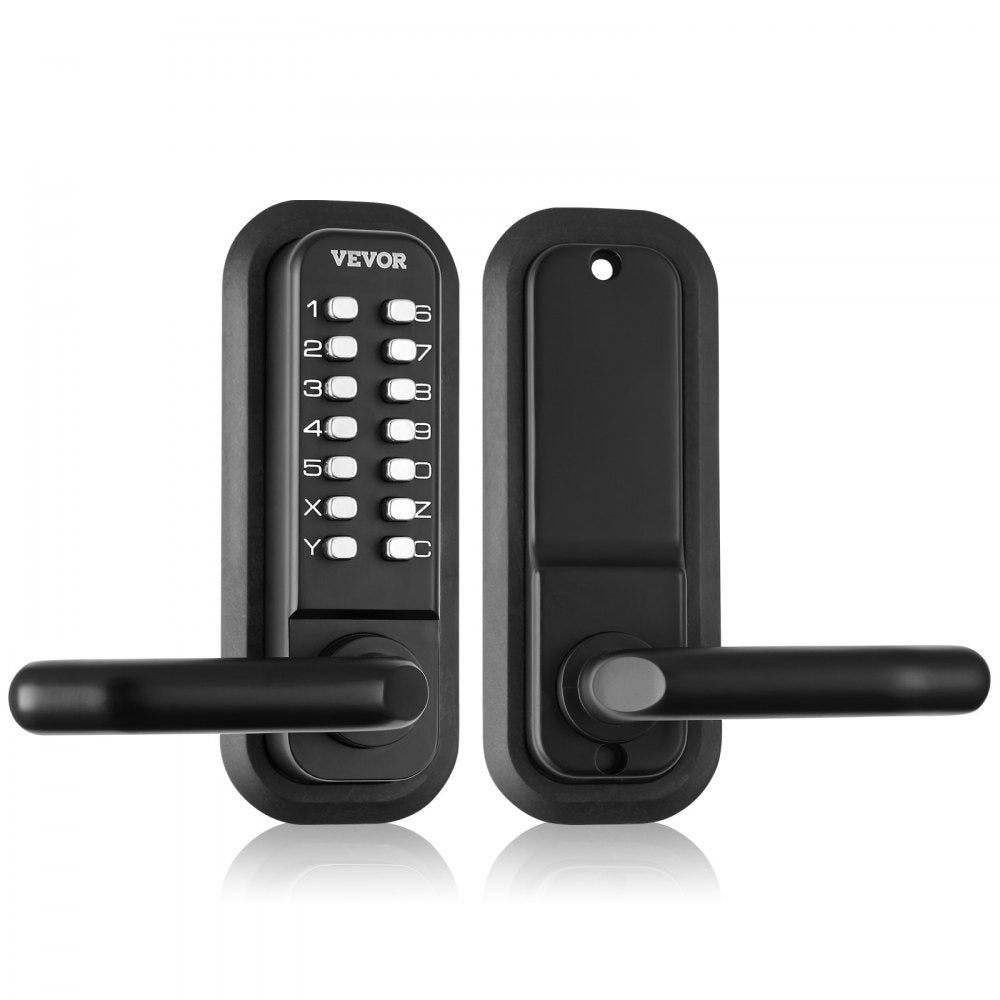 VEVOR Mechanical Keyless Entry Door Lock, 14 Digit Keypad, Water-proof Zinc Alloy, Embedded Outdoor Gate Door Locks Set with Keypad and Handle, Easy to Install, for Garden, Garage, Yard, Storage Shed 