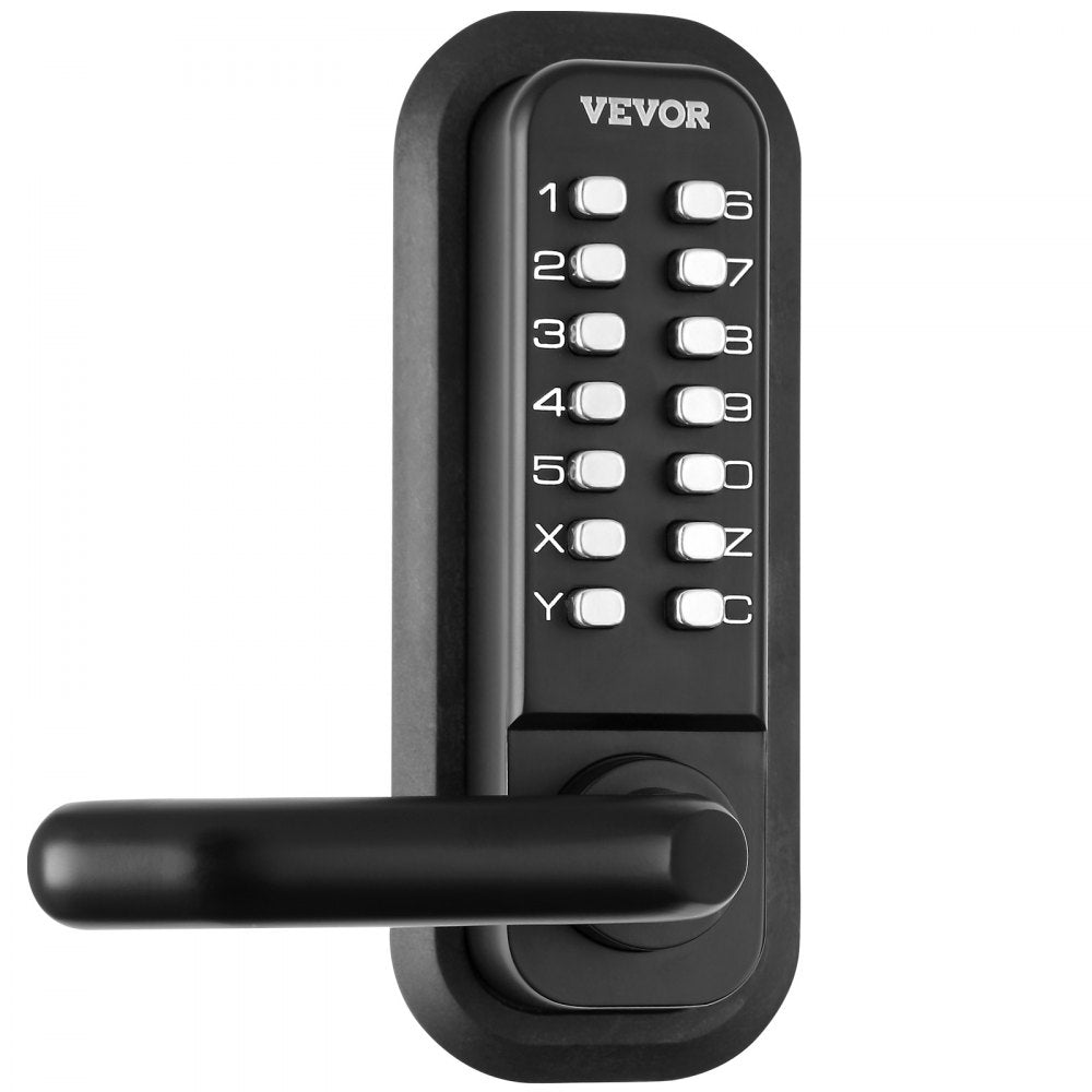 VEVOR Mechanical Keyless Entry Door Lock, 14 Digit Keypad, Water-proof Zinc Alloy, Embedded Outdoor Gate Door Locks Set with Keypad and Handle, Easy to Install, for Garden, Garage, Yard, Storage Shed 