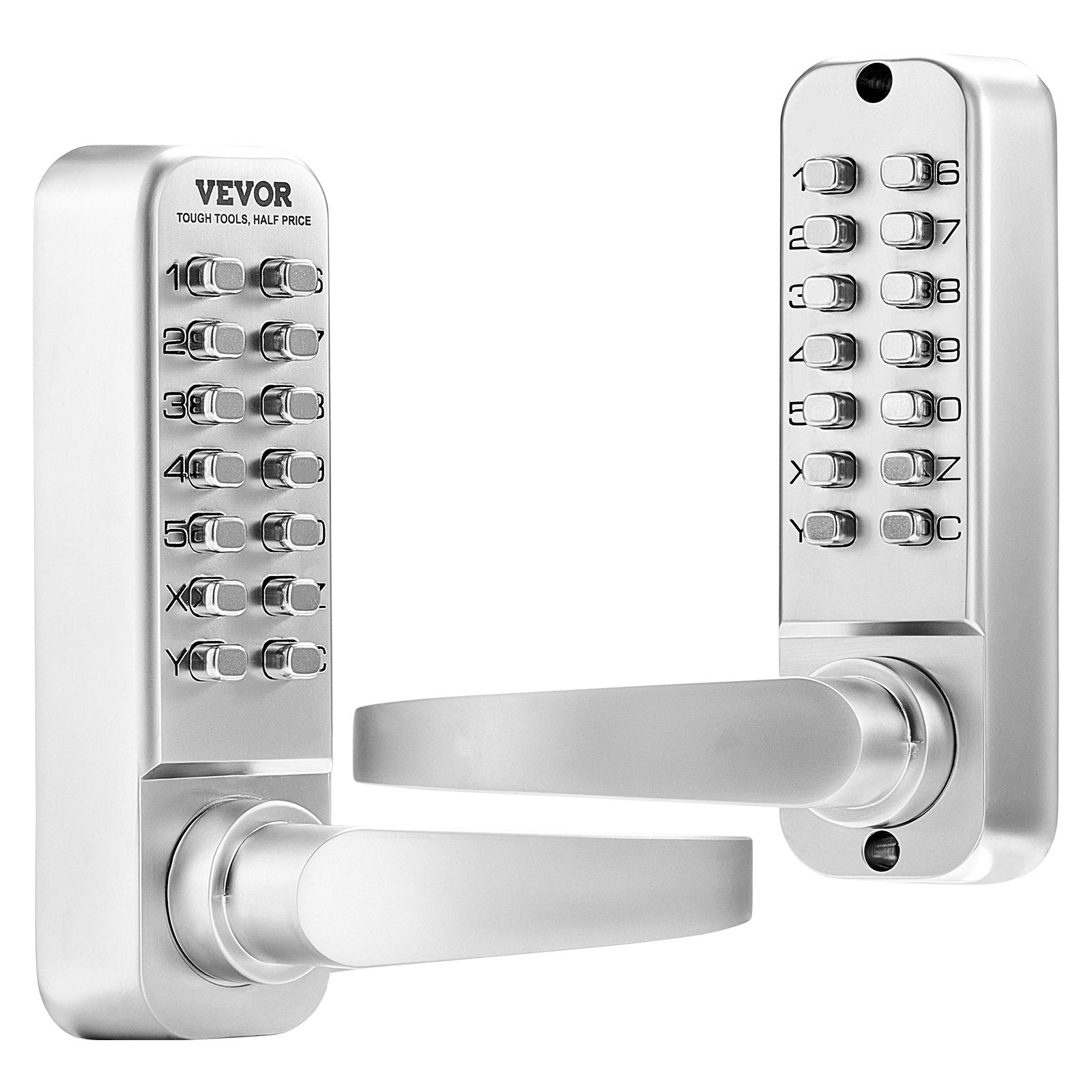 VEVOR Mechanical Keyless Entry Door Lock 14 Key Mechanical Keypad Lock Sliver 