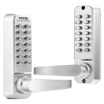 VEVOR Mechanical Keyless Entry Door Lock 14 Key Mechanical Keypad Lock Sliver 