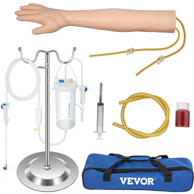 VEVOR Iv Kit Iv Practice Arm Phlebotomy Venipuncture Practice Kit Iv Simulation Arm Iv Injection Practice Educational Training and Teaching Model for Nurse and Apprentice 