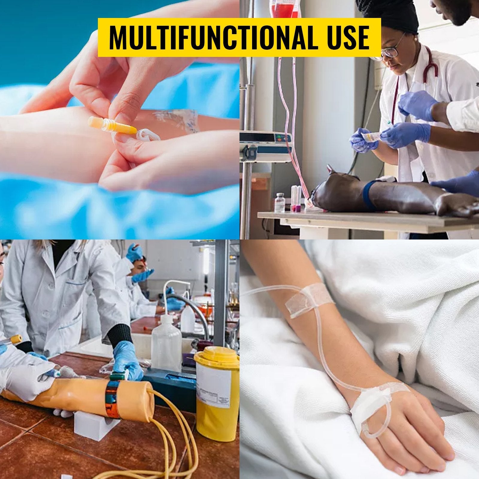 VEVOR Iv Kit Iv Practice Arm Phlebotomy Venipuncture Practice Kit Iv Simulation Arm Iv Injection Practice Educational Training and Teaching Model for Nurse and Apprentice 