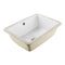 Undermount Rectangular Bathroom Sink, White Ceramic Vanity Basin with Overflow, 15.75