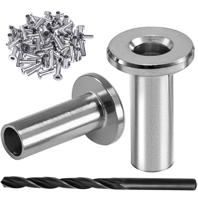 VEVOR Cable Railing Kit, 82pcs 316 Stainless Steel Protective Protector Sleeves, Fit 1/8\'\' or 3/16\'\' Cable Railing System for Stair Railing, Deck Railing, DIY Balustrade, Cable Railing Hardware 