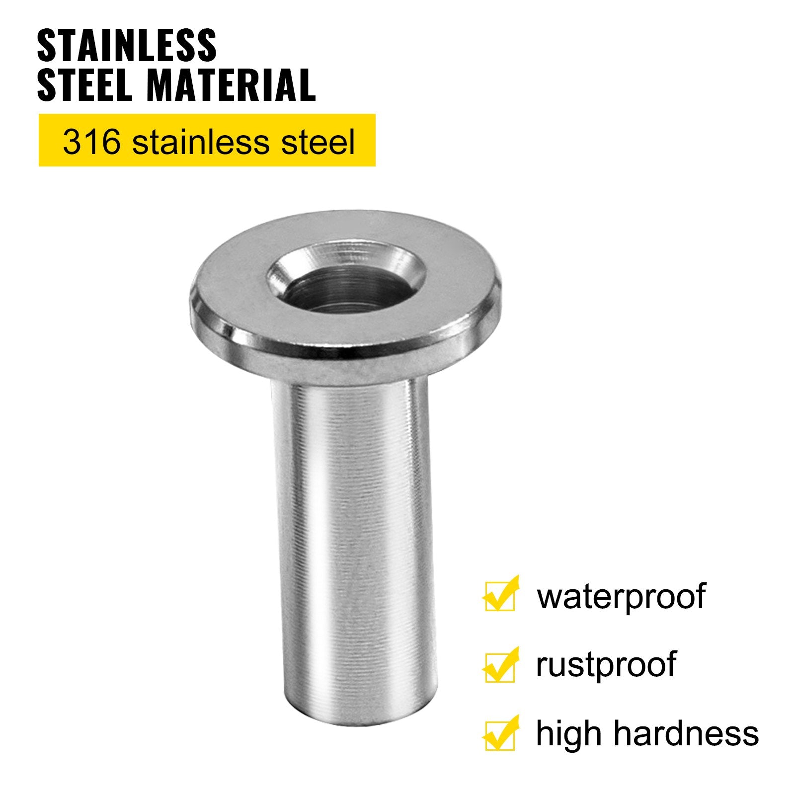VEVOR Cable Railing Kit, 82pcs 316 Stainless Steel Protective Protector Sleeves, Fit 1/8\'\' or 3/16\'\' Cable Railing System for Stair Railing, Deck Railing, DIY Balustrade, Cable Railing Hardware 