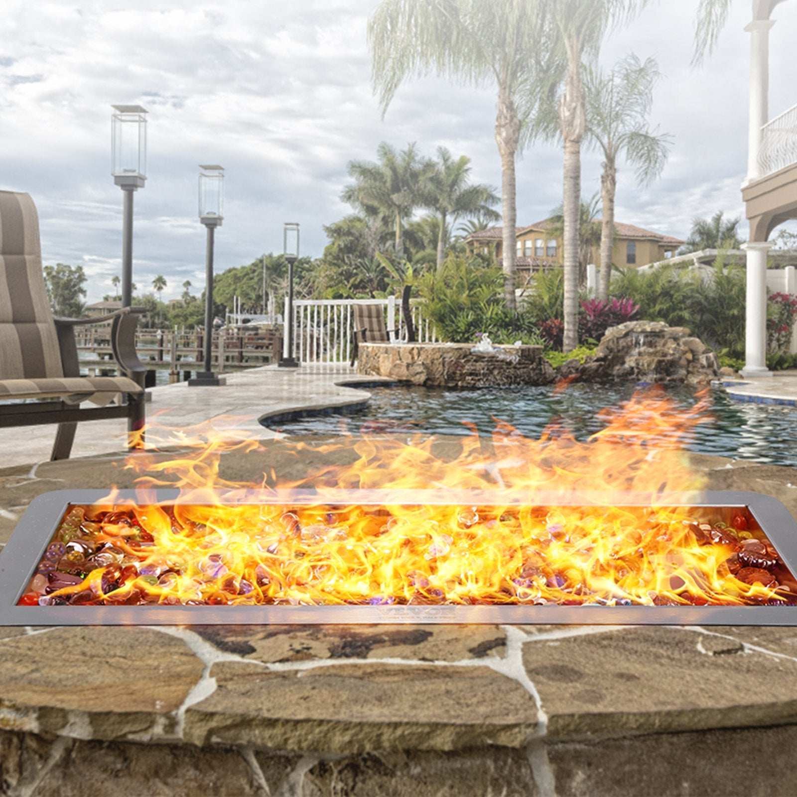 VEVOR 36 x 12 inch Drop-in Fire Pit Pan, Rectangular Stainless Steel Fire Pit Burner Kit, Natural & Propane Gas Fire Pan 150,000 BTU with H-Burner for Indoor or Outdoor Use 
