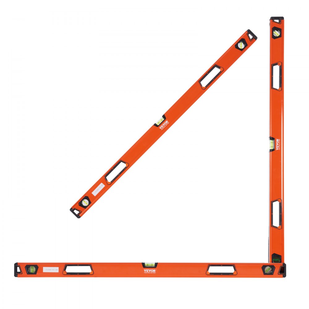 VEVOR Magnetic Torpedo Level, 78/48/32/24/16/10 in Mechanical Level Set, Bubble Vials Ruler for 45/90/180 Degree, Aluminum Alloy Leveler Tool w/ Viewing Window, Shock-Resistant for Plumbing, Wood 