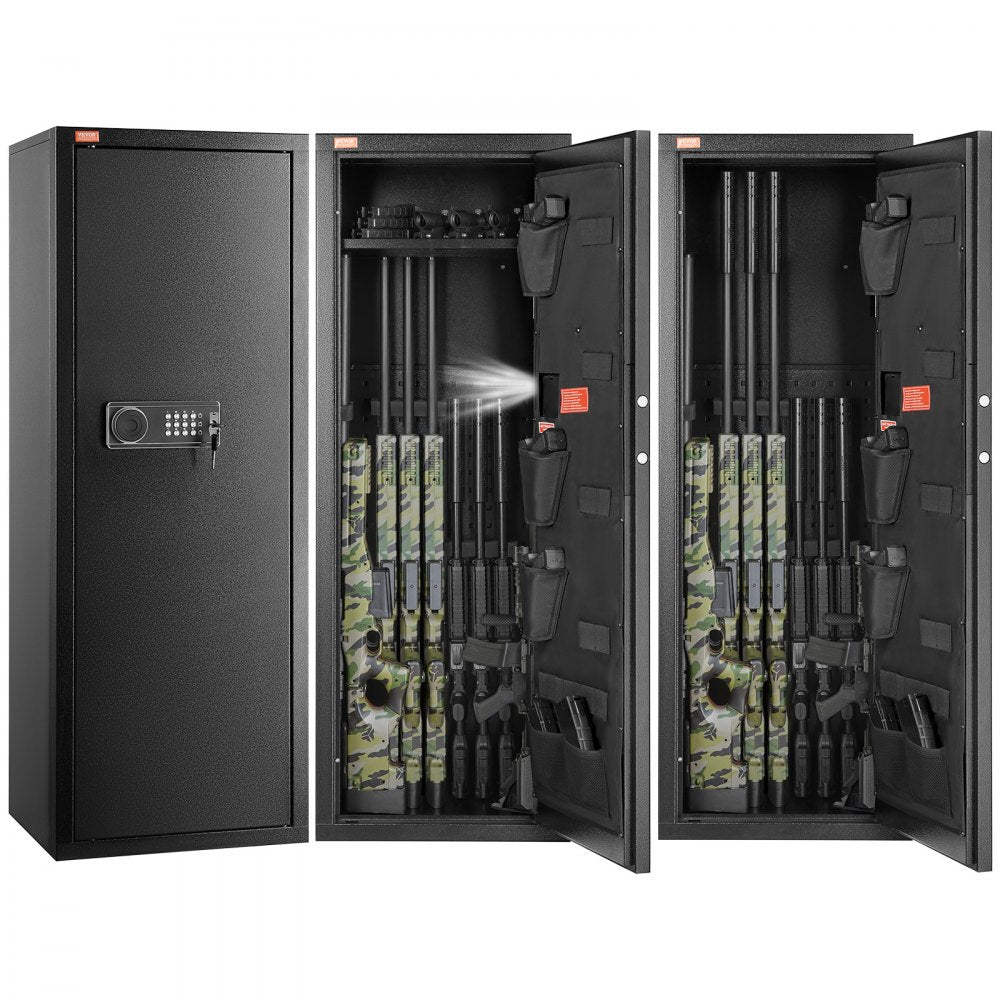 VEVOR 8-10 Rifles Gun Safe, Rifle Safe with Lock & Digital Keypad, Quick Access Tall Gun Storage Cabinet with Removable Shelf, Rifle Cabinet for Home Rifle and Shotguns 