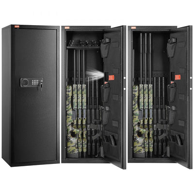 VEVOR 8-10 Rifles Gun Safe, Rifle Safe with Lock & Digital Keypad, Quick Access Tall Gun Storage Cabinet with Removable Shelf, Rifle Cabinet for Home Rifle and Shotguns 