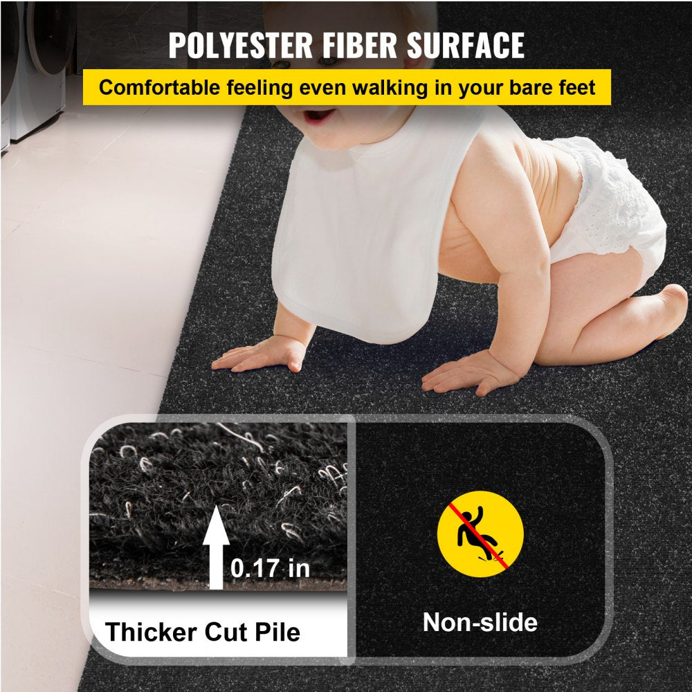 VEVOR Boat Carpet, 6 ft x 23 ft Marine Carpet for Boats, Waterproof Black Indoor Outdoor Carpet with Marine Backing Anti-Slide Marine Grade Boat Carpet Cuttable Easy to Clean Patio Rugs Deck Rug 