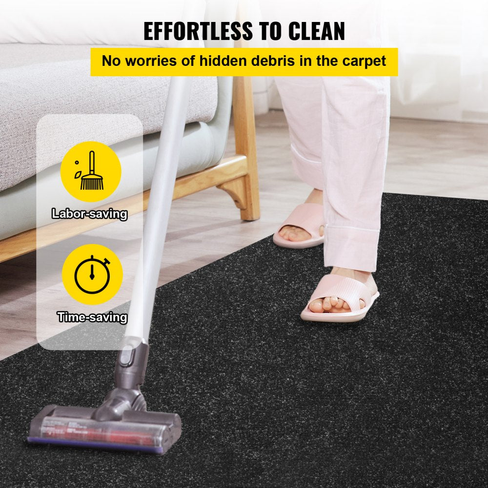 VEVOR Boat Carpet, 6 ft x 23 ft Marine Carpet for Boats, Waterproof Black Indoor Outdoor Carpet with Marine Backing Anti-Slide Marine Grade Boat Carpet Cuttable Easy to Clean Patio Rugs Deck Rug 