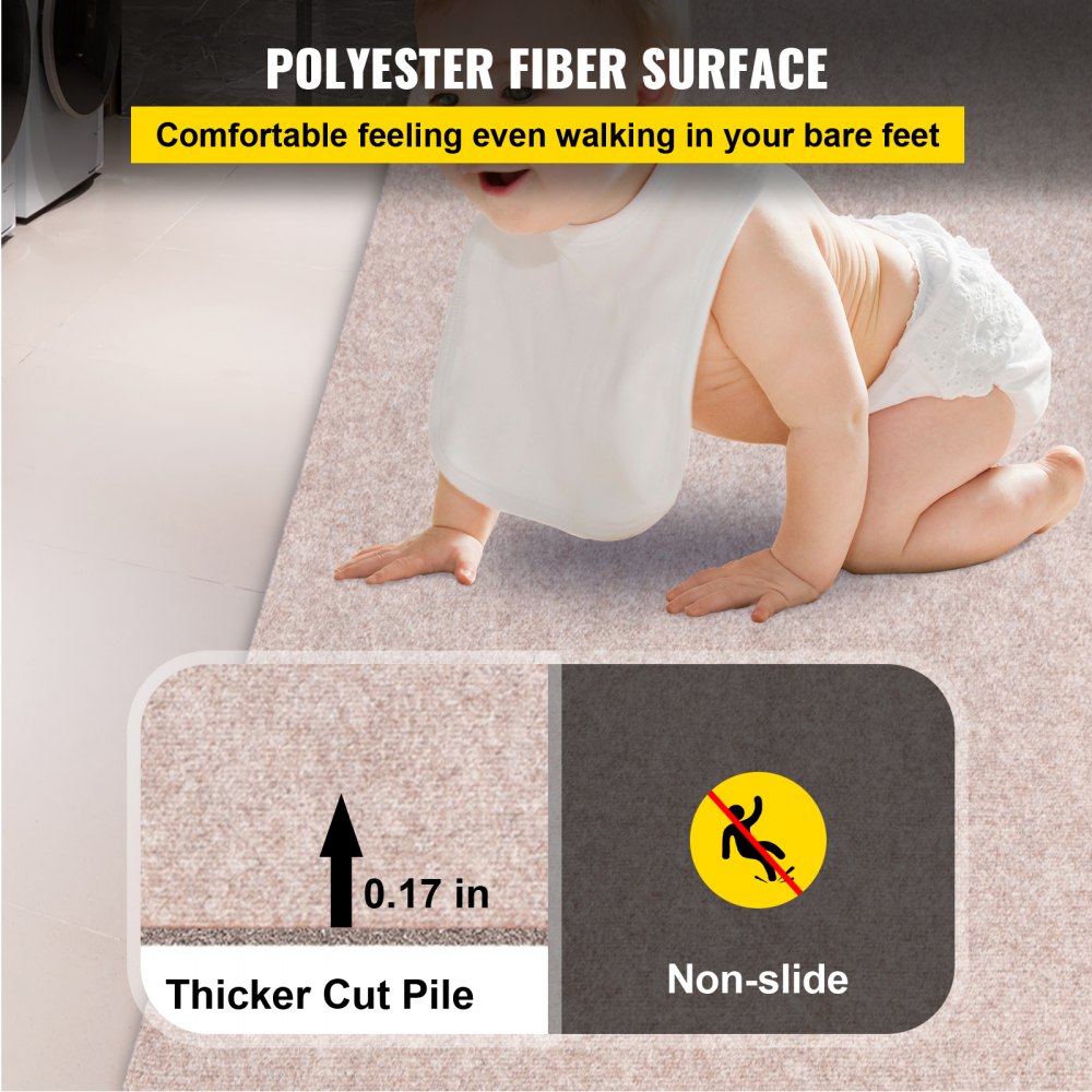 VEVOR Boat Carpet 6x13 feet, Marine Carpet for Boats, Waterproof Light Brown Indoor Outdoor Carpet with Marine Backing Anti-Slide Marine Grade Boat Carpet Cuttable Easy to Clean Patio Rugs Deck Rug 