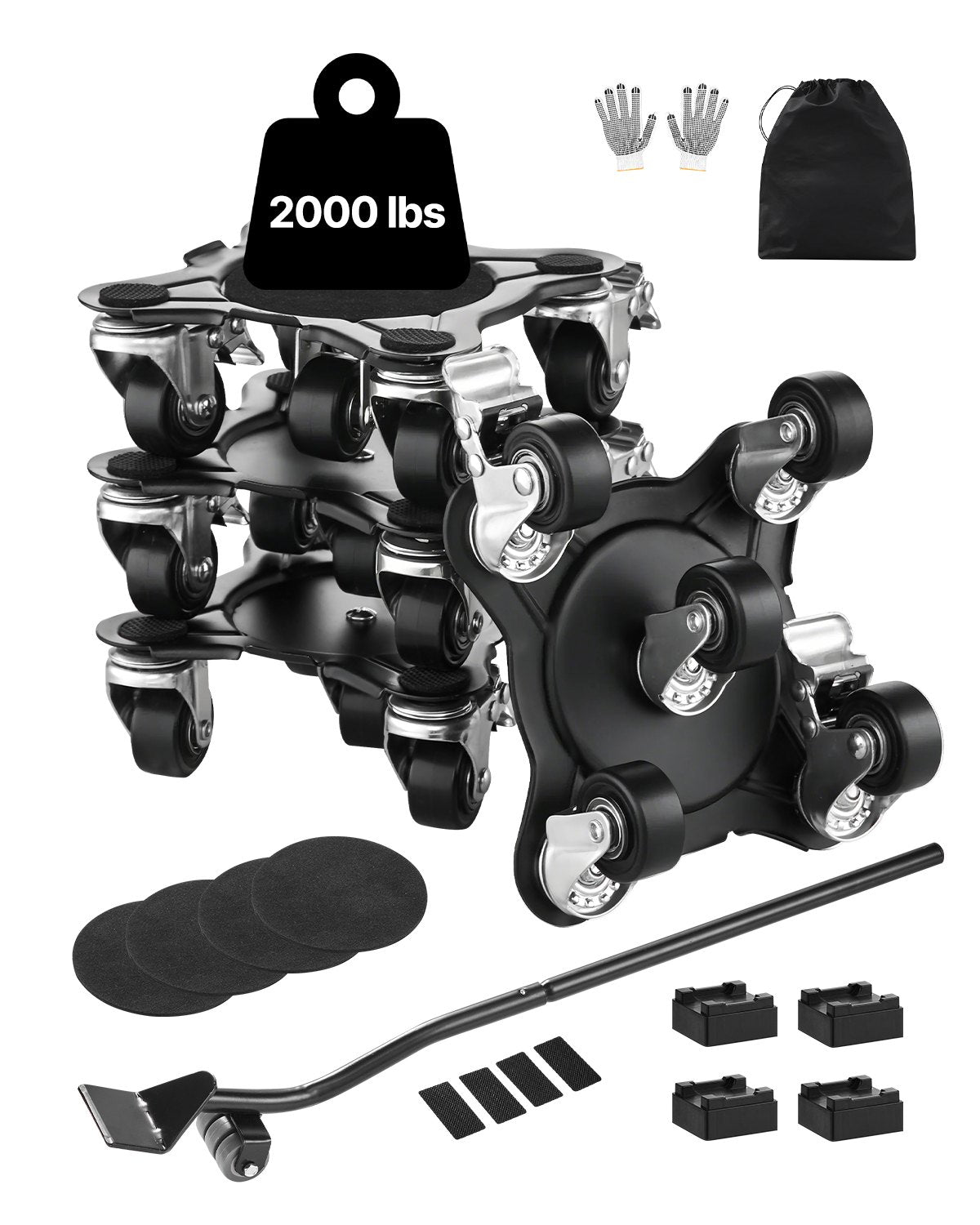 VEVOR Furniture Dolly Heavy Duty Furniture Mover with 5 Wheels 1200 lbs Capacity 