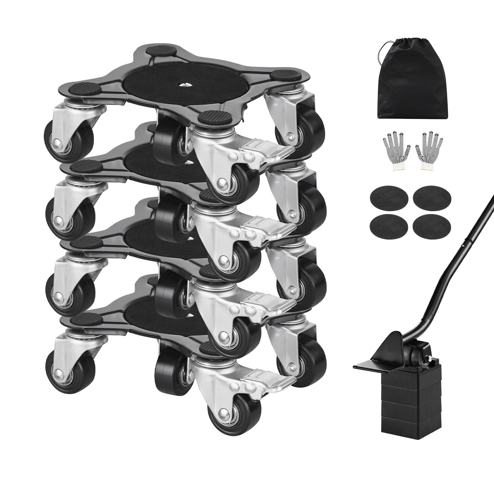 VEVOR Furniture Dolly Heavy Duty Furniture Mover with 5 Wheels 1200 lbs Capacity 