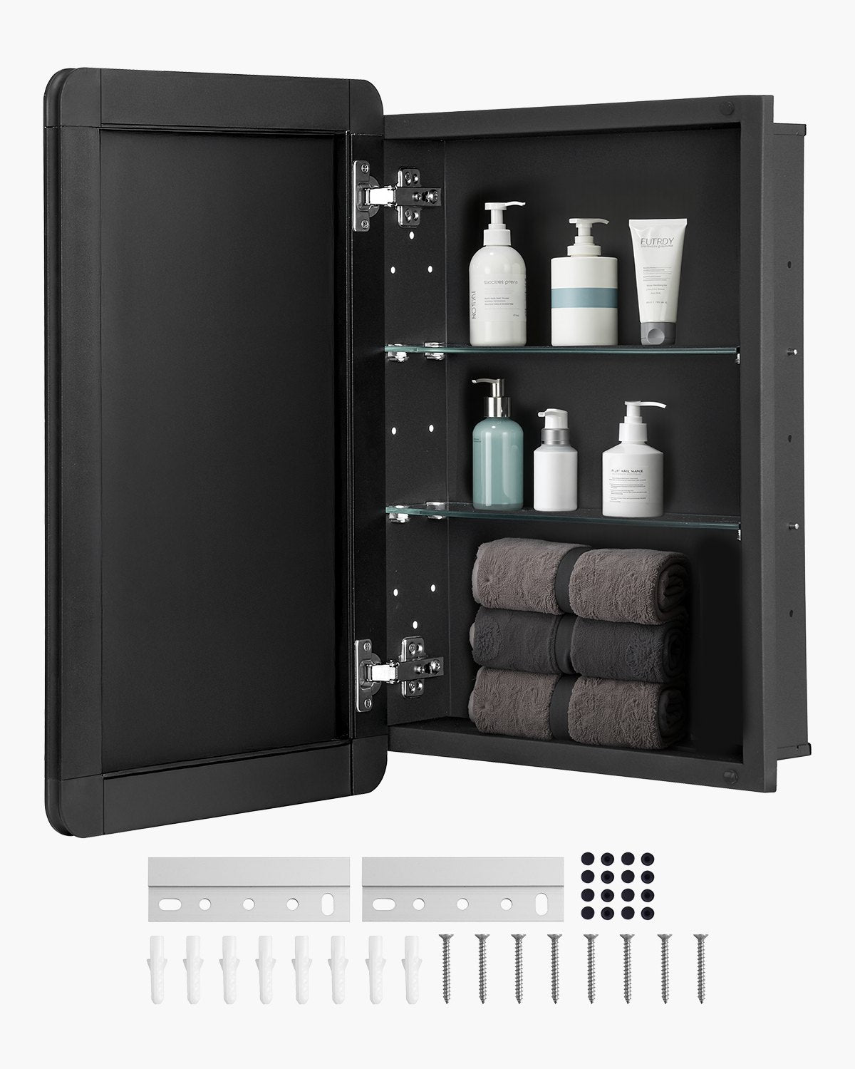 VEVOR Medicine Cabinet 16" x 24" Mirror Medicine Cabinet Adjustable Shelves 