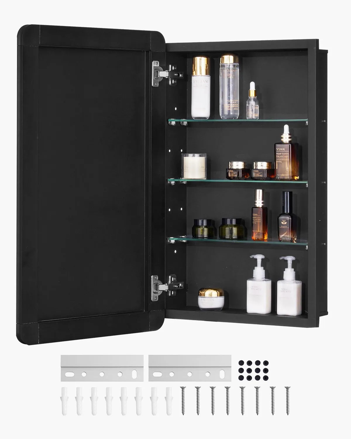 VEVOR Medicine Cabinet 16.5" x 27.5" Mirror Medicine Cabinet Adjustable Shelves