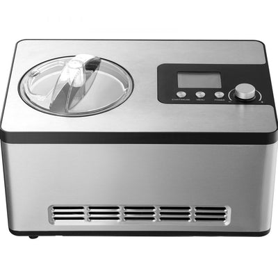 VEVOR Automatic Ice Cream Maker with Built-in Compressor, 2 Quart No Pre-freezing Fruit Yogurt Machine, Stainless Steel Electric Sorbet Maker, 3 Modes Gelato Maker with LCD Display & Timer, Silver 
