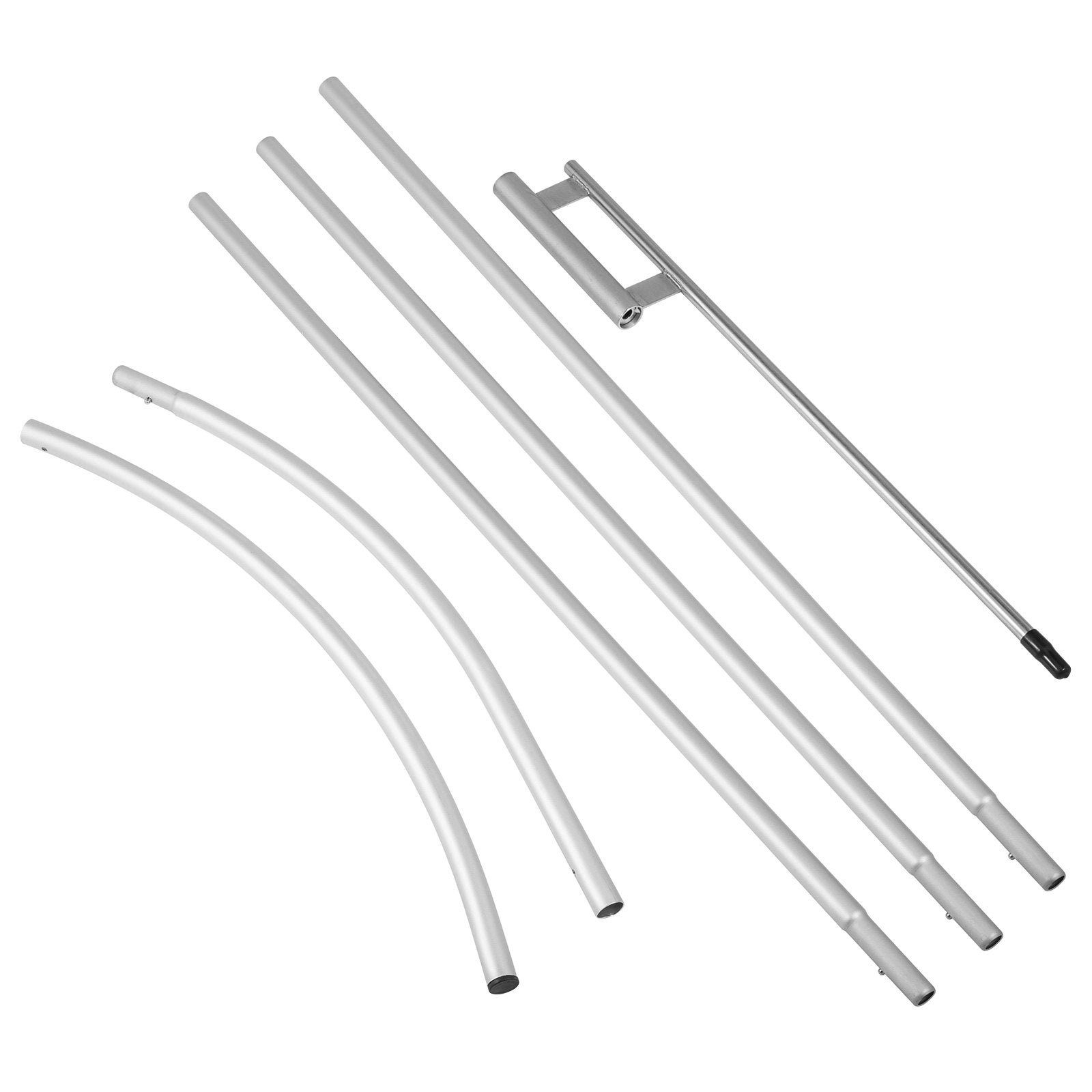 VEVOR Advertising Flag Pole, 2 x Feather Flag Bundles with Ground Spike, 16 ft Windless Flag Pole Sets with Ground Mounting Stake, 6pcs Swooper Flag Pole Kit, Sign Flag for Businesses Storefronts 