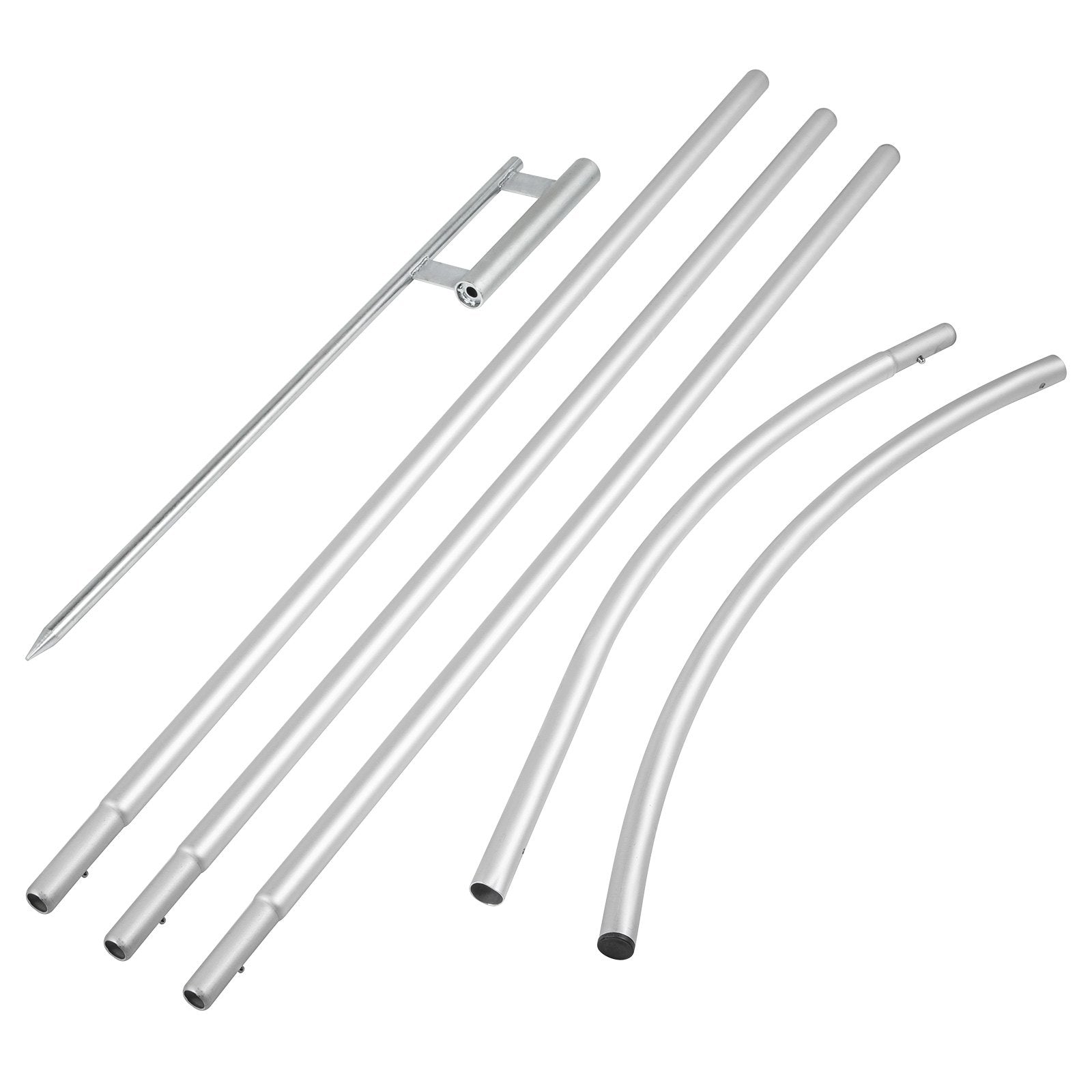 VEVOR Advertising Flag Pole, 2 x Feather Flag Bundles with Ground Spike, 16 ft Windless Flag Pole Sets with Ground Mounting Stake, 6pcs Swooper Flag Pole Kit, Sign Flag for Businesses Storefronts 