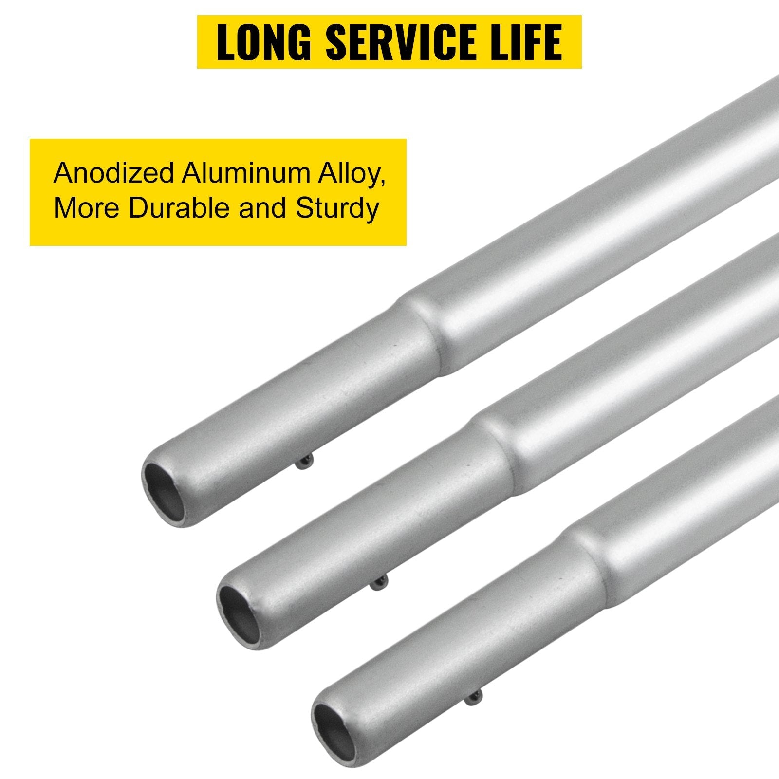 VEVOR Advertising Flag Pole, 2 x Feather Flag Bundles with Ground Spike, 16 ft Windless Flag Pole Sets with Ground Mounting Stake, 6pcs Swooper Flag Pole Kit, Sign Flag for Businesses Storefronts 