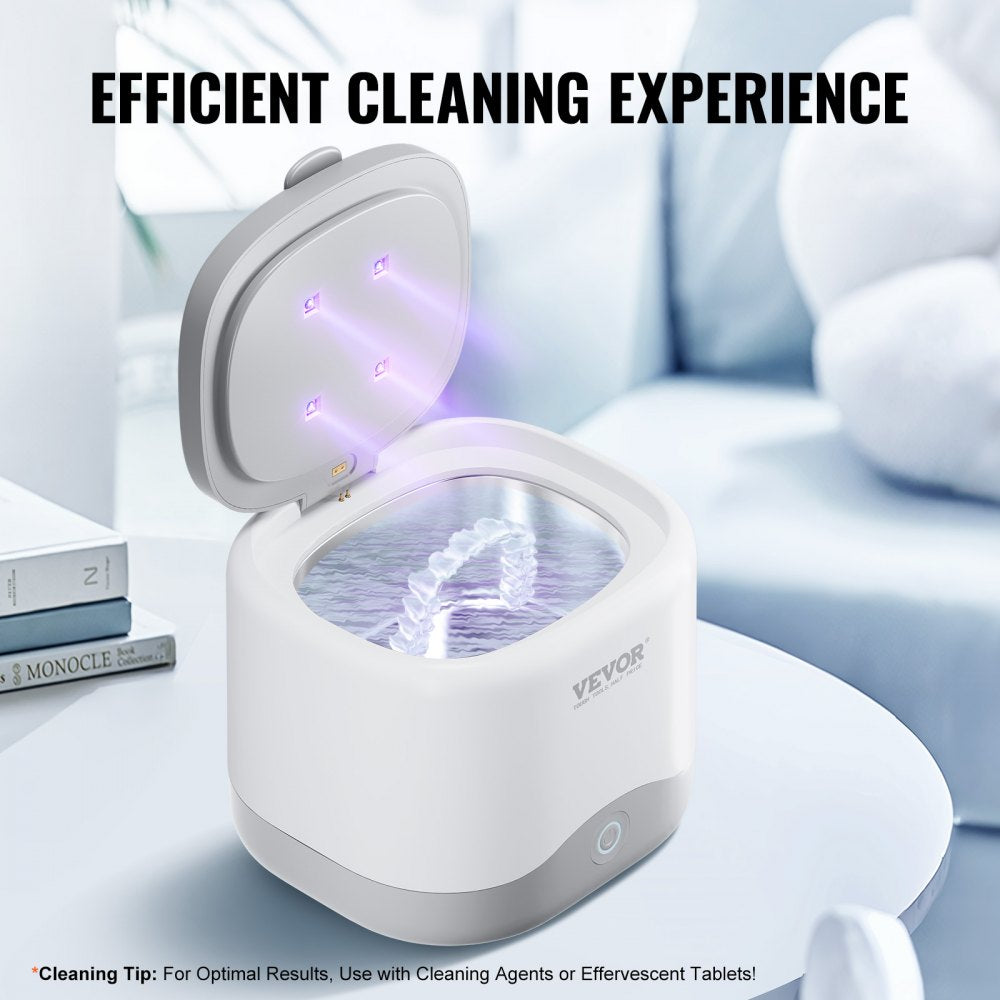 VEVOR Ultrasonic Cleaner for Dentures 200ML Retainer Cleaner Machine with UV 
