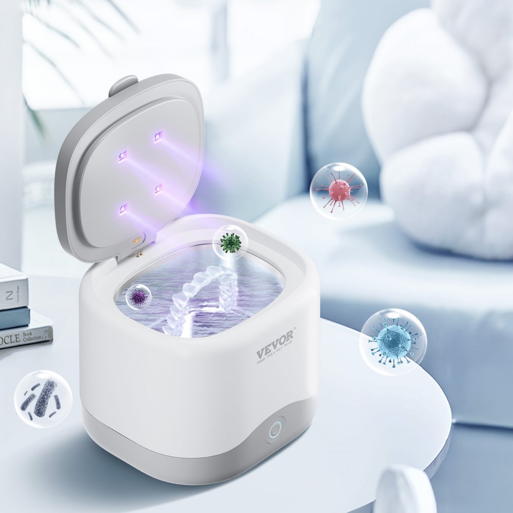 VEVOR Ultrasonic Cleaner for Dentures 200ML Retainer Cleaner Machine with UV 