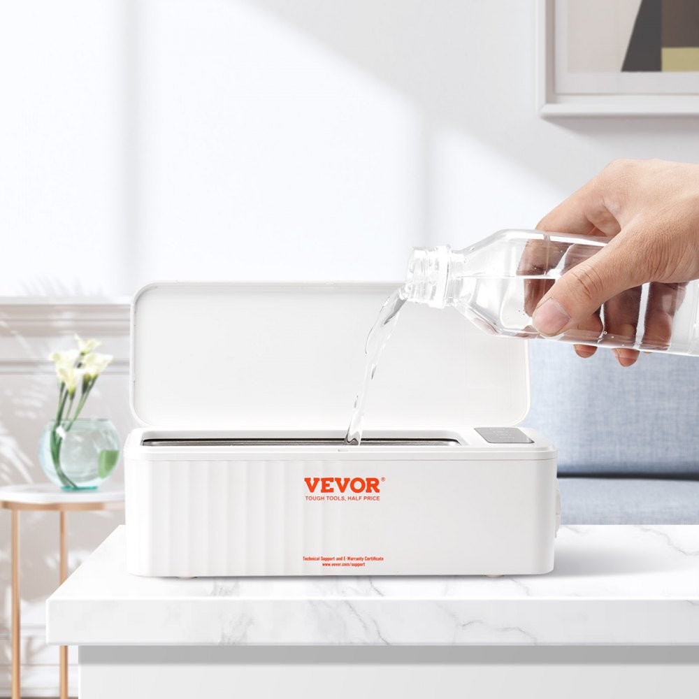 VEVOR Jewelry Cleaner Ultrasonic Machine, Ultrasonic Cleaner Machine 16oz (470ml) with 4 Timer Modes, Portable ultrasonic jewelry cleaner with Cleaning Basket for Eyeglasses, Watches, Dentures, Rings 