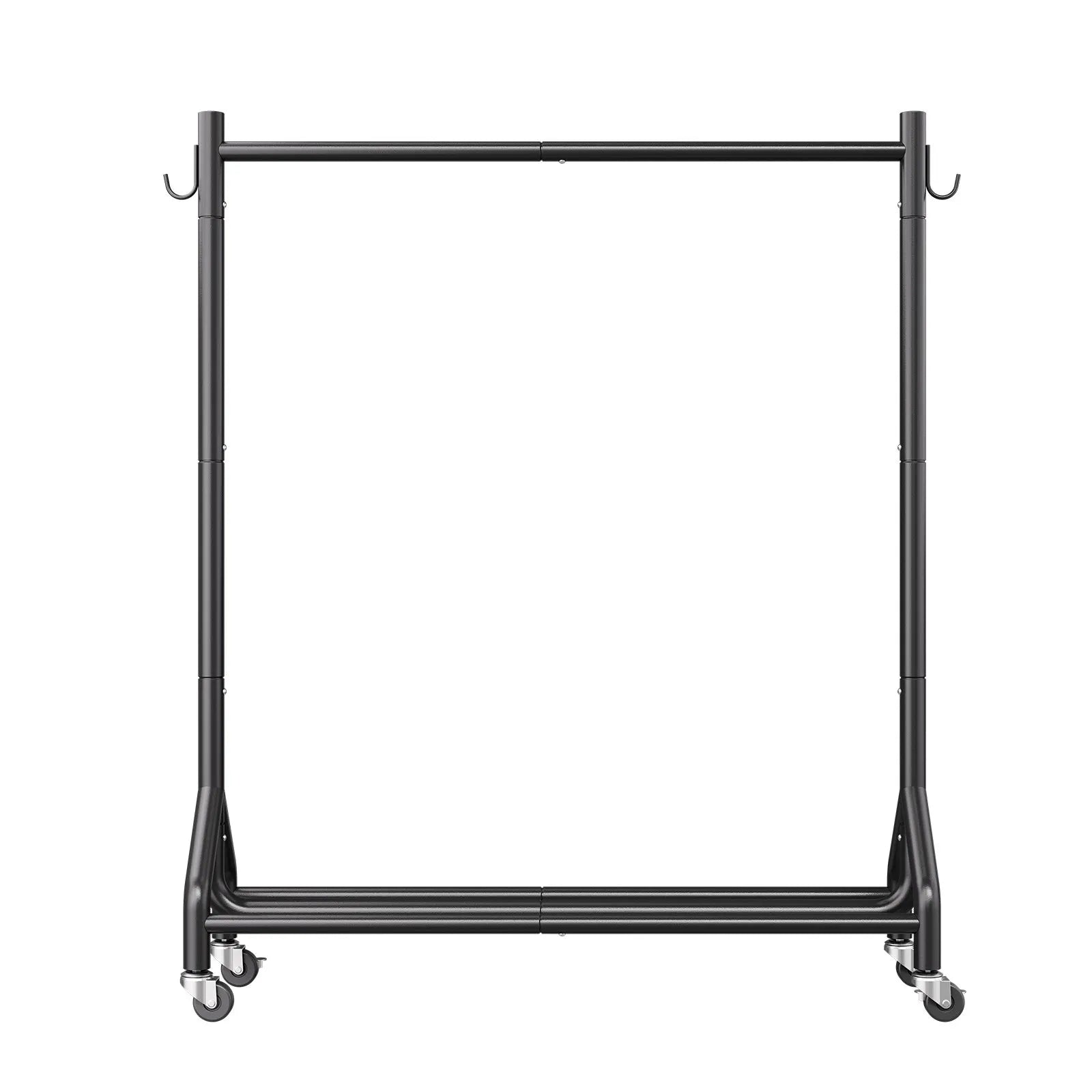 VEVOR Clothes Rack, Rolling Clothing Garment Rack with Hanging Rod and Side Hooks, 198 lbs Load Capacity, Heavy Duty Carbon Steel Clothing Racks with Wheels, Ideal for Bedroom, Laundry, Living Room 