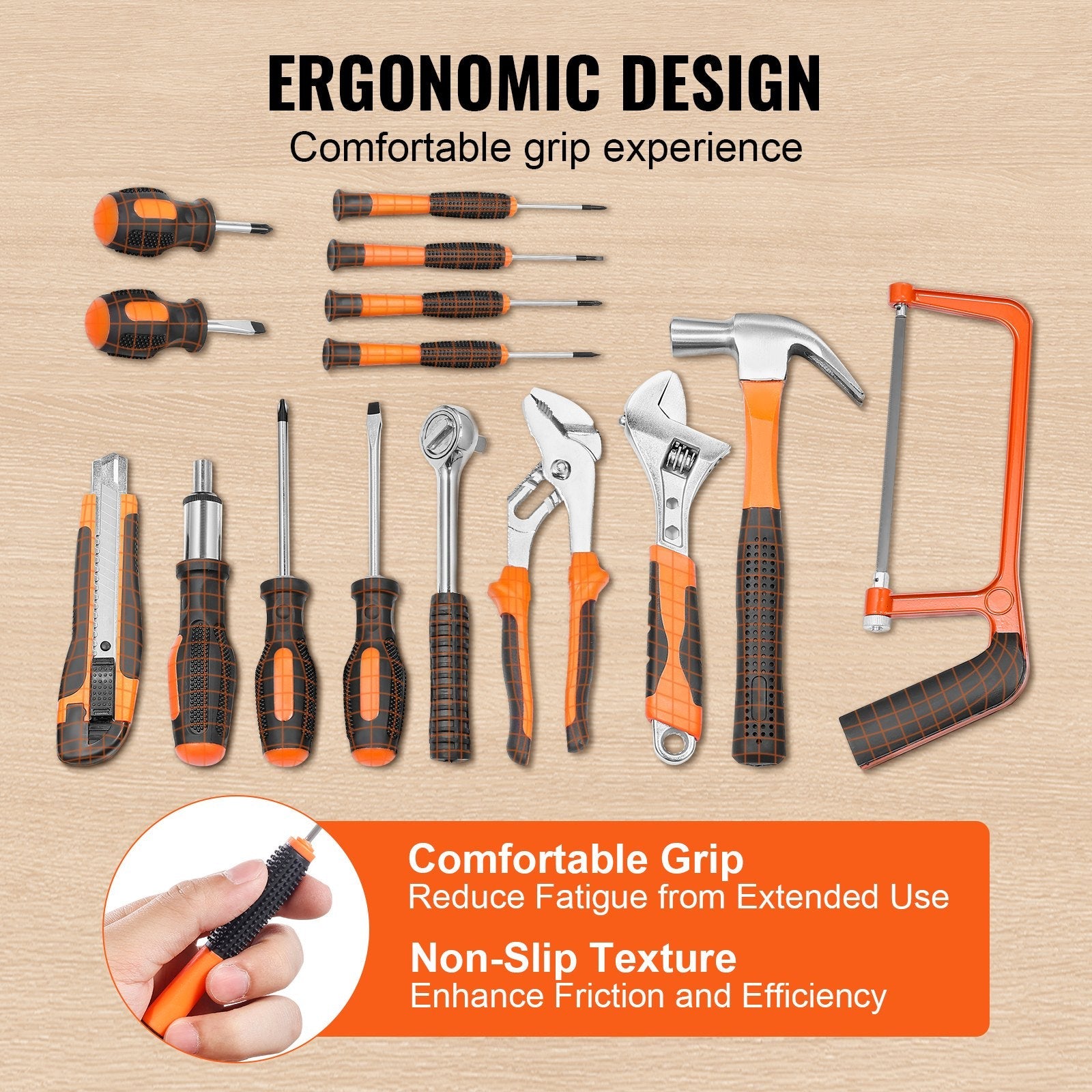 VEVOR Tool Kit, 216 Piece General Household Hand Tool Set, Home Repairing Tool Kit with Portable Tool Storage Case, High-Quality Steel, for Home Maintenance, DIY Projects, and Automotive Repair 