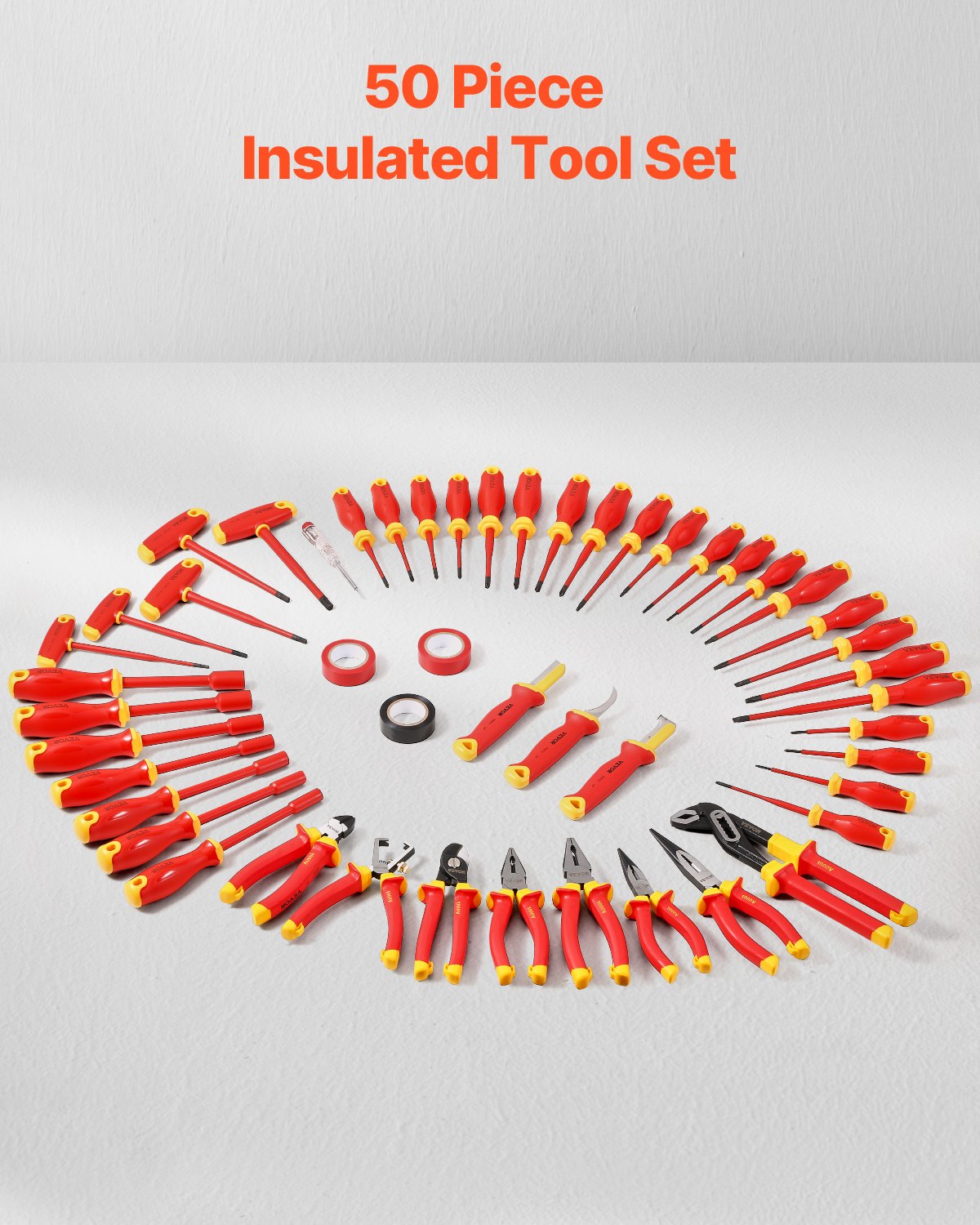 Insulated Screwdriver Set 50-Piece Insulated Tool Set for Electricians 1000V 