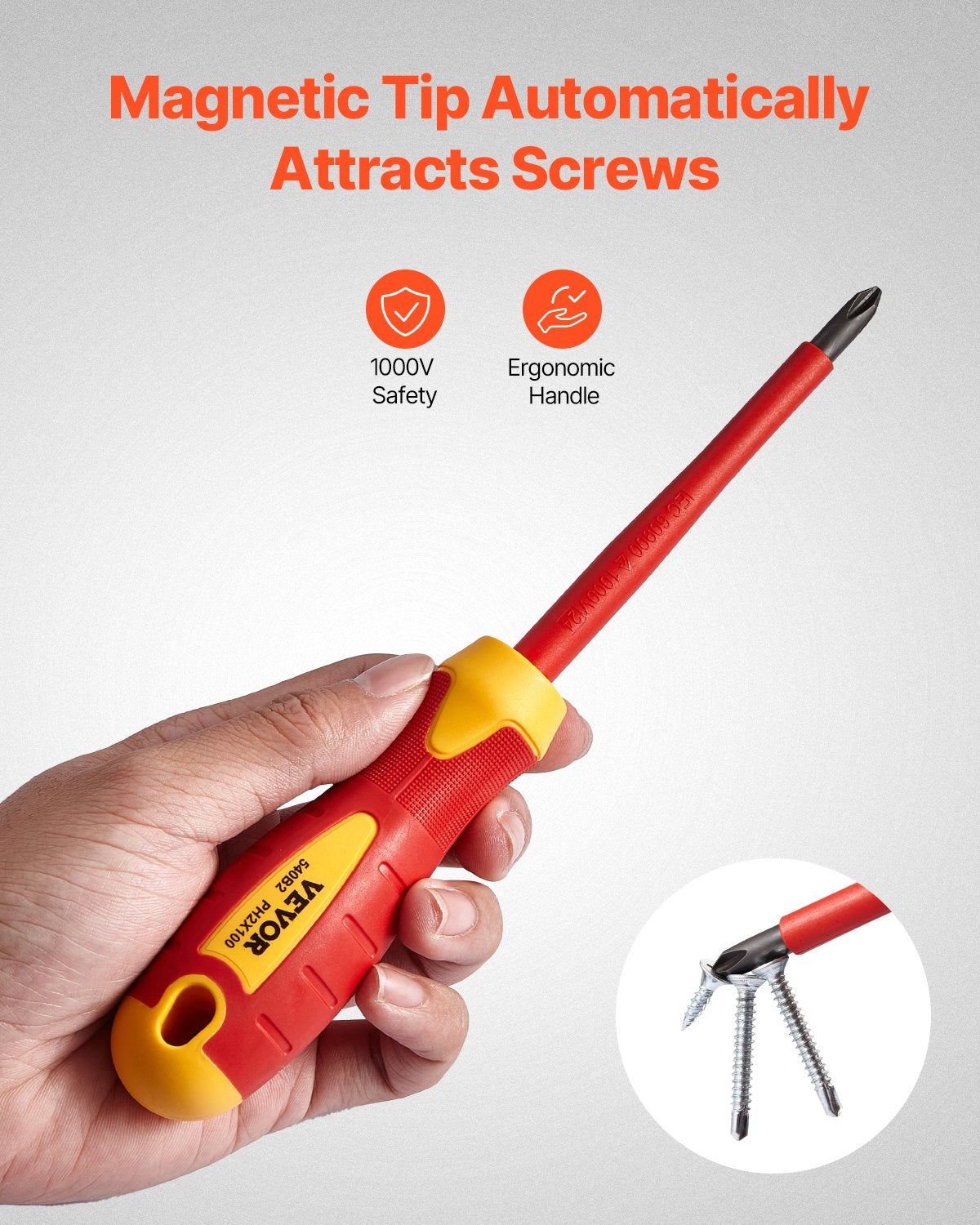 VEVOR Insulated Screwdriver Set 12-Piece Insulated Tool Set for Electricians 