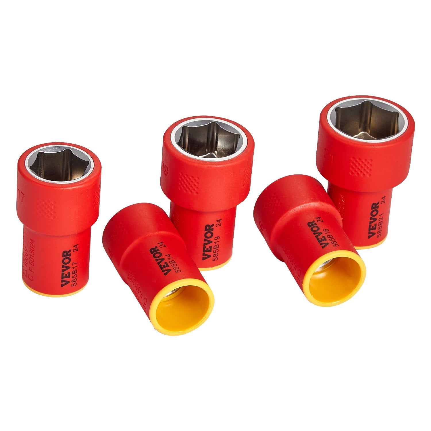VEVOR Insulated Socket Set 16-Piece Insulated Socket Tool with T-Handle Wrench 