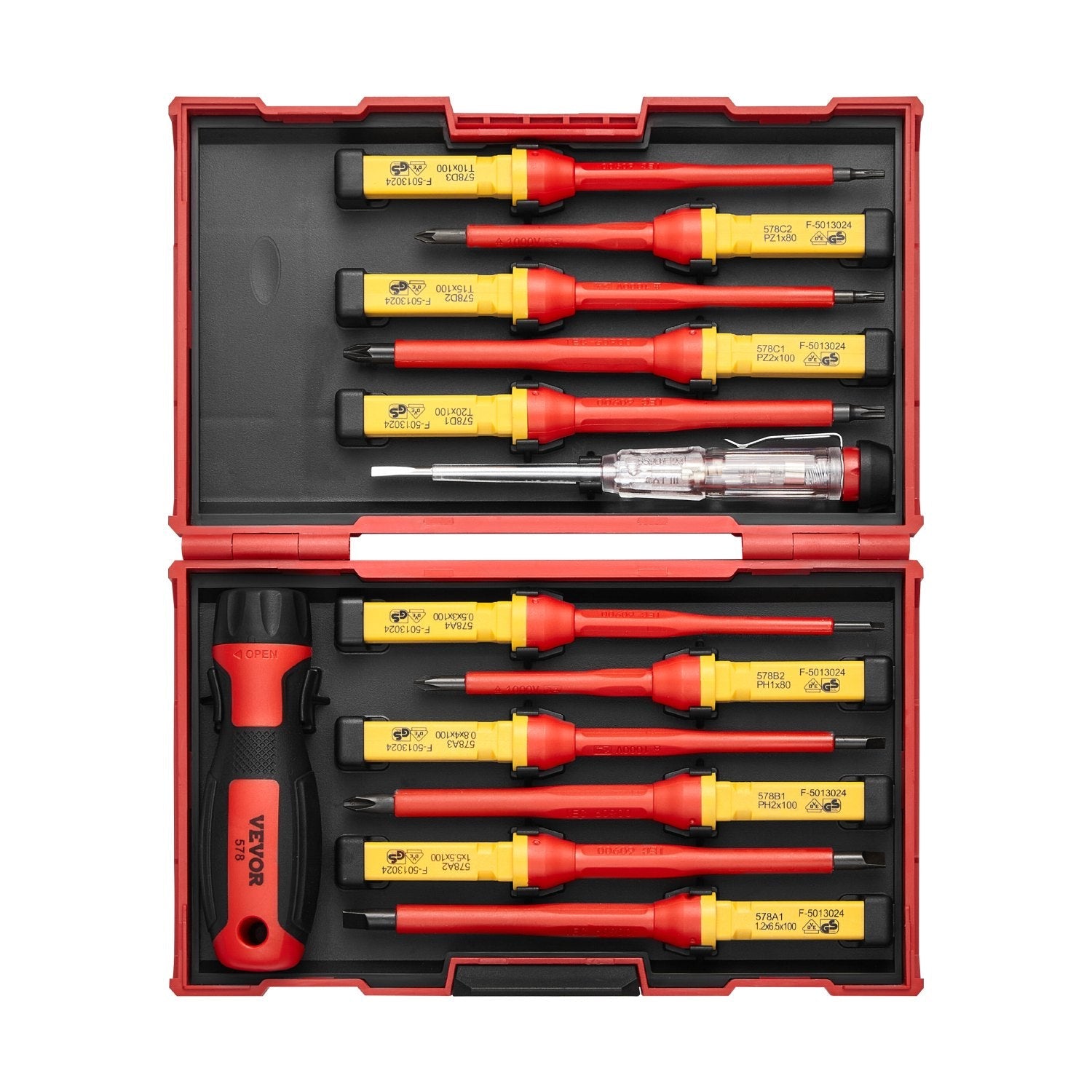 VEVOR Insulated Screwdriver Set 13-Piece Insulated Tool Set for Electricians 
