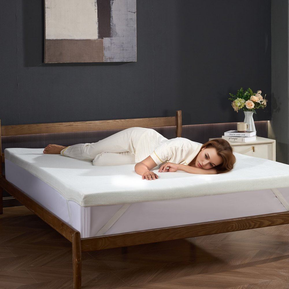 VEVOR Mattress Topper Soft Memory Foam Detachable & Washable Queen 3" Thickness 