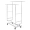 VEVOR Heavy Duty Clothes Rack, Double Hanging Rod Clothing Garment Rack for Hanging Clothes, Adjustable Height and Extendable Length Clothing Rack with Bottom Storage Area, 600 lbs Load Capacity