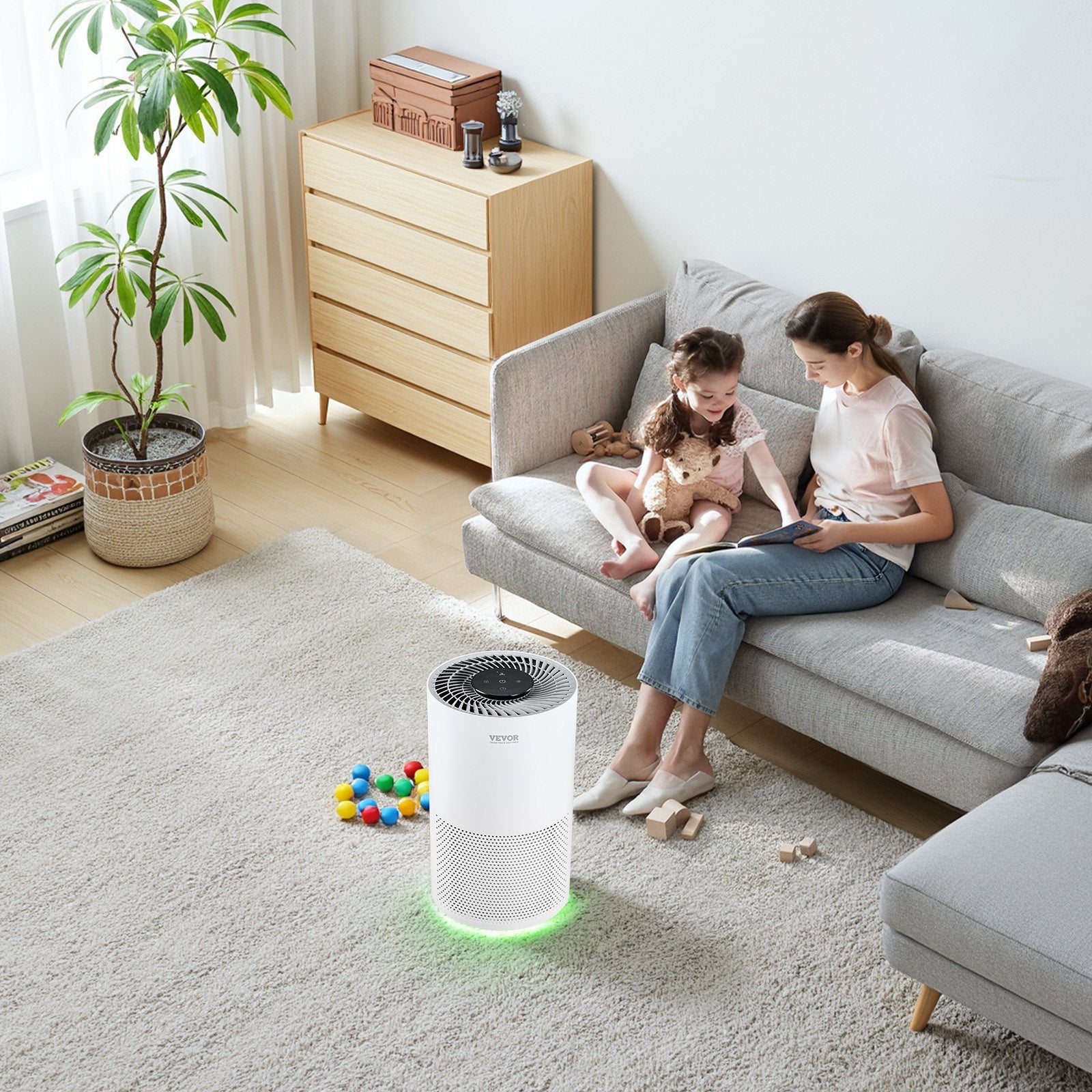 VEVOR 1200 ft²/h Air Purifier H13 HEPA Smart Air Purifier for Home & Office 