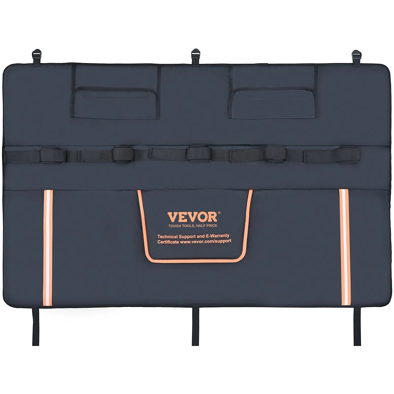 VEVOR Tailgate Bike Pad, 53" Truck Tailgate Pad Carry 5 Mountain Bikes, Tailgate Protection Pad with Reflective Strips and Tool Pockets, Tailgate Pad with Camera Opening for Mid-Size Pickup Trucks