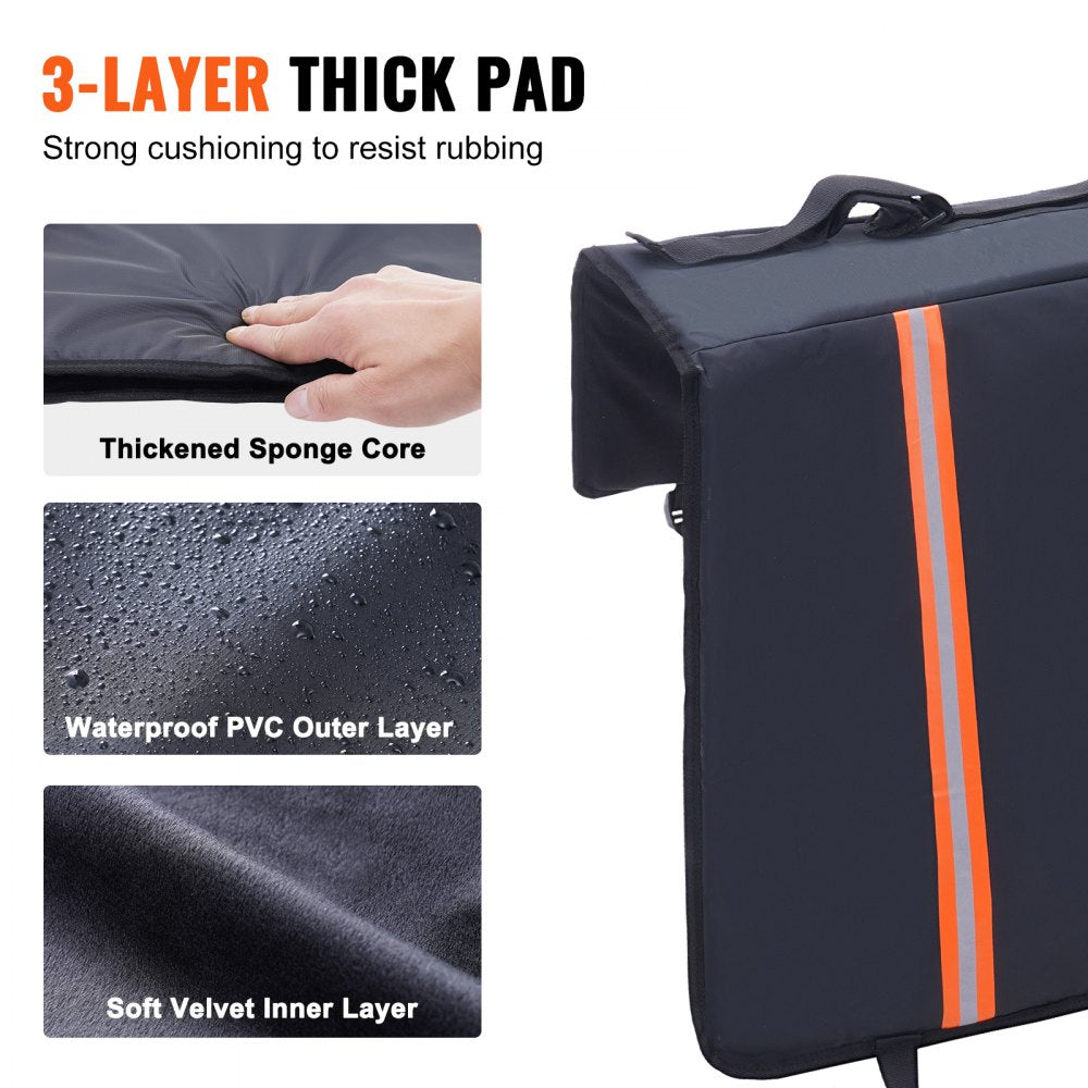 VEVOR Tailgate Bike Pad, 62" Truck Tailgate Pad Carry 6 Mountain Bikes, Tailgate Protection Pad with Reflective Strips and Tool Pockets, Tailgate Pad with Camera Opening for Pickup Trucks 