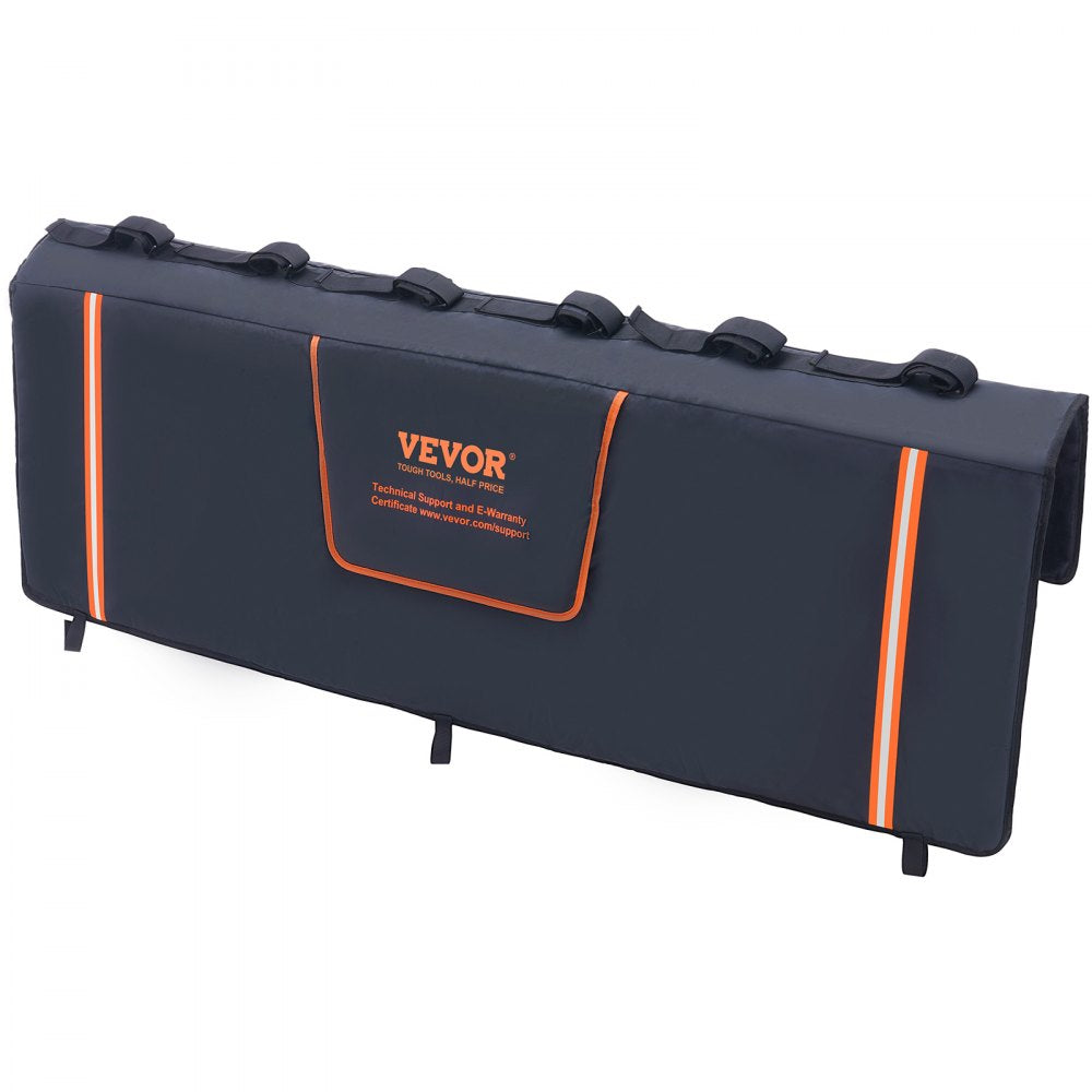 VEVOR Tailgate Bike Pad, 62" Truck Tailgate Pad Carry 6 Mountain Bikes, Tailgate Protection Pad with Reflective Strips and Tool Pockets, Tailgate Pad with Camera Opening for Pickup Trucks 