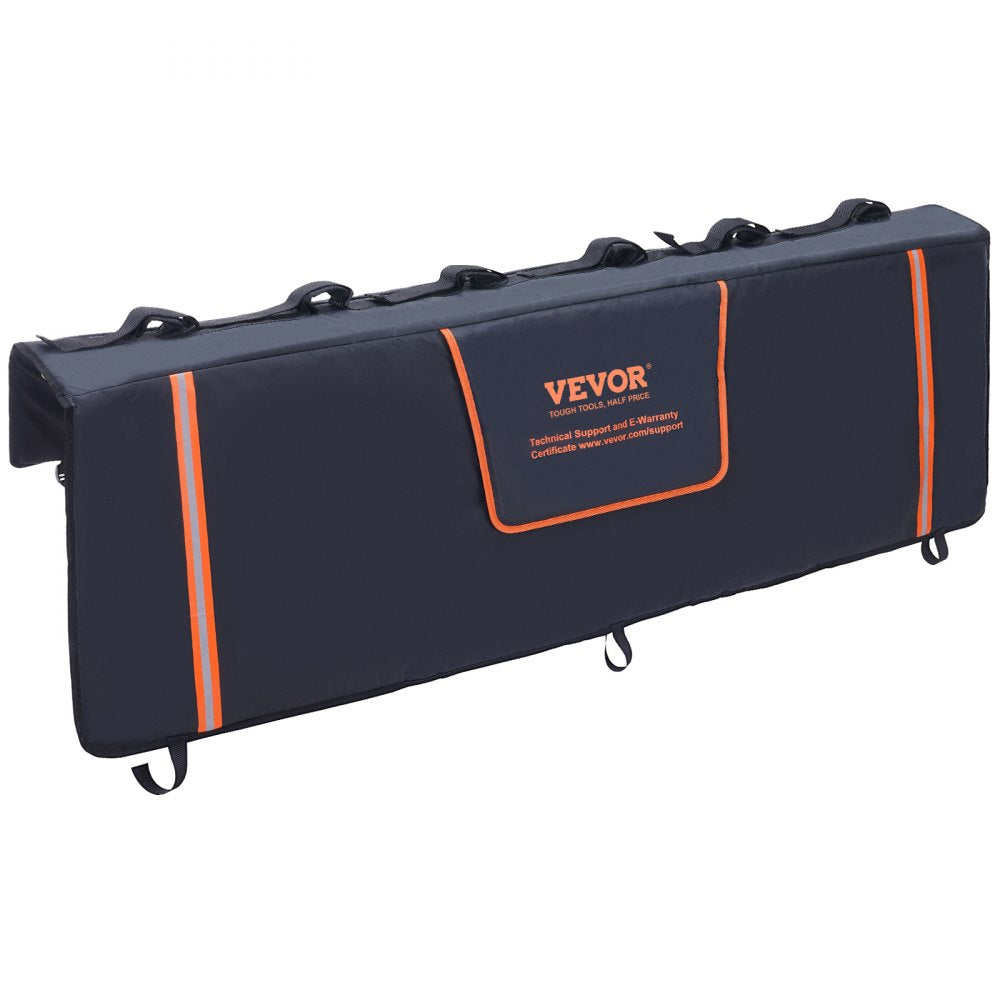 VEVOR Tailgate Bike Pad, 62" Truck Tailgate Pad Carry 6 Mountain Bikes, Tailgate Protection Pad with Reflective Strips and Tool Pockets, Tailgate Pad with Camera Opening for Pickup Trucks 