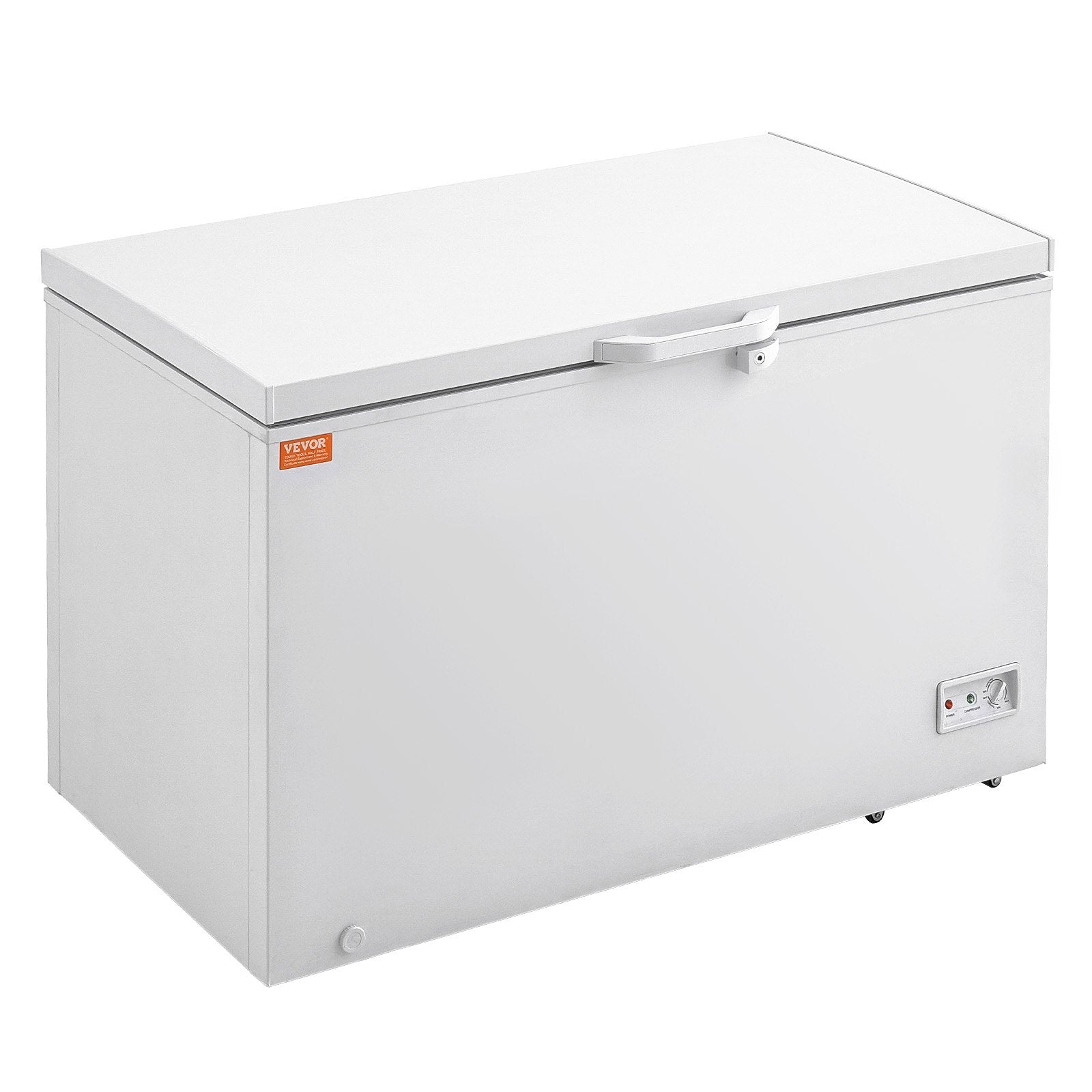 VEVOR Chest Freezer, 12.8 cu.ft / 345 L Large Deep Freezer & 4 Removable Baskets, Freestanding Top Open Door Commercial Chest Freezers with Locking Lid, 7-Level Adjustable Temp, LED Lighting, 6 Wheels 