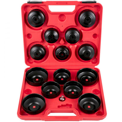 VEVOR Oil Filter Socket Set, 14 Pcs Oil Filter Wrench Set, Sturdy Steel Oil Filter Socket, 3/8" Oil Filter Socket, Low Profile Oil Filter Socket Set For Easy Access, Oil Filter Wrench Cap Set w/ Case 