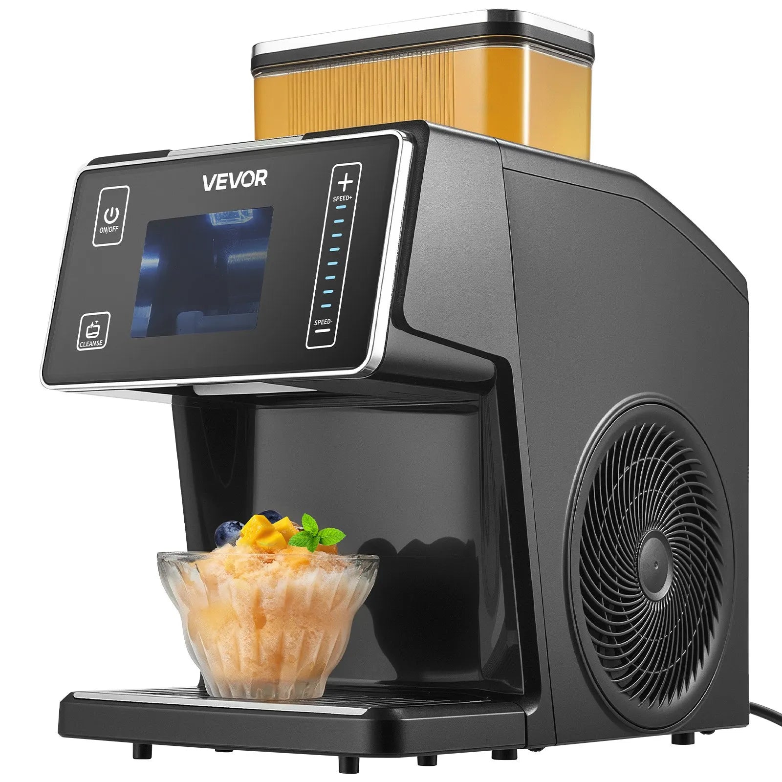 VEVOR Snowflake Ice Machine, 44LBS/24H Snowflake Ice Maker, Ice-Shaver Machine with Stainless Steel Blade, Electric Snow Cone Maker with 0.2 Gal Tank, 60S Fast Pre-Cooling, for Home & Small Gatherings 