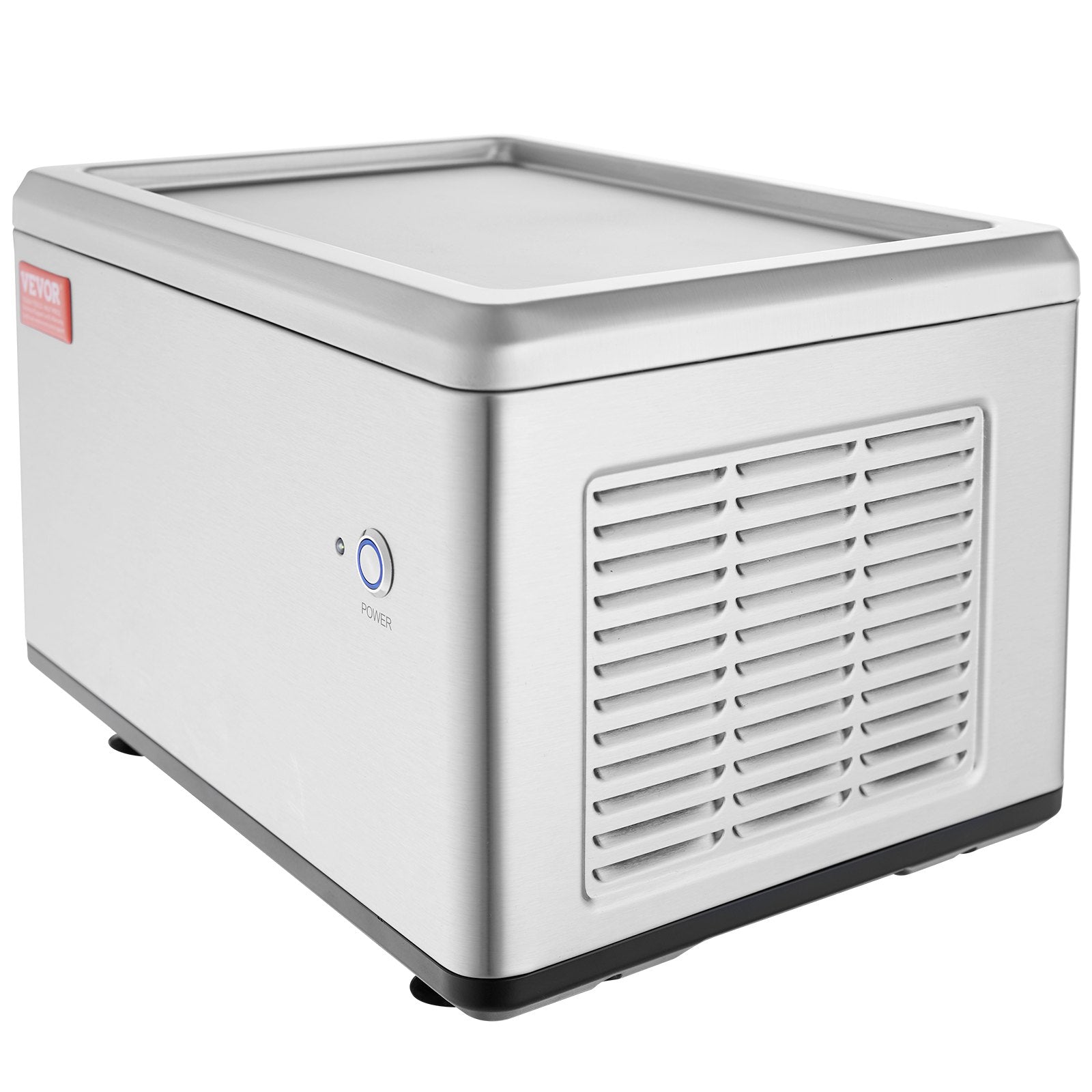 VEVOR Fried Ice Cream Roll Machine, 12.6" x 8.5" Stir-Fried Ice Cream Pan, Stainless Steel Rolled Ice Cream Maker with Compressor and 2 Scrapers, for Making Ice Cream, Frozen Yogurt, Ice Cream Rolls 