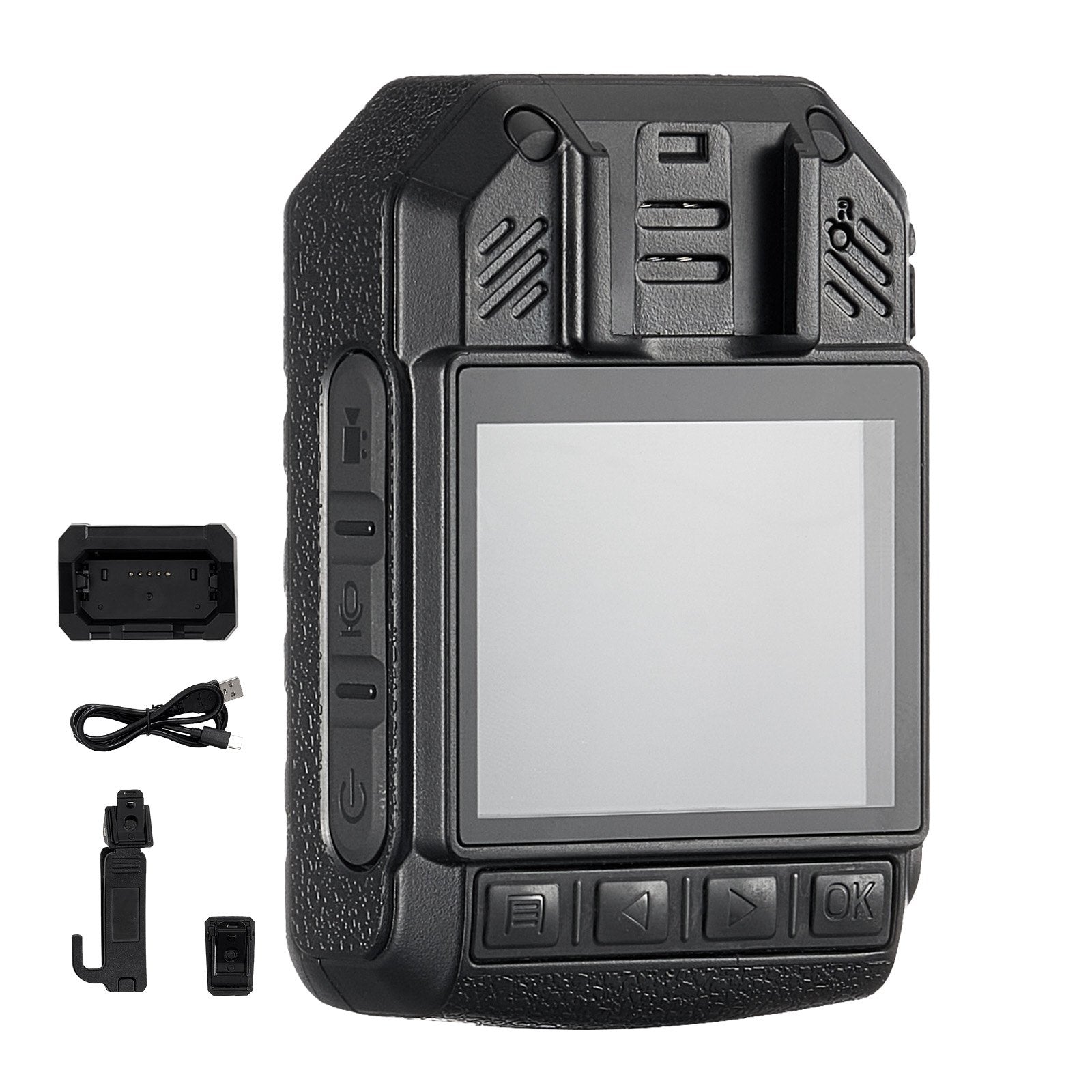 VEVOR 1440P HD Police Body Camera, 64GB Body Cam with Audio Video Recording Picture, Built-in 3500 mAh Battery, 2.0" LCD, Infrared Night Vision, Waterproof GPS Personal Body Cam for Law Enforcement 