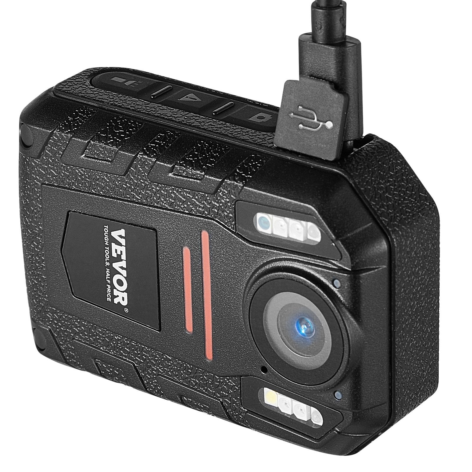 VEVOR 1440P HD Police Body Camera, 64GB Body Cam with Audio Video Recording Picture, Built-in 2850 mAh Battery, 2.0" LCD, Infrared Night Vision, Waterproof Personal Body Cam for Law Enforcement 