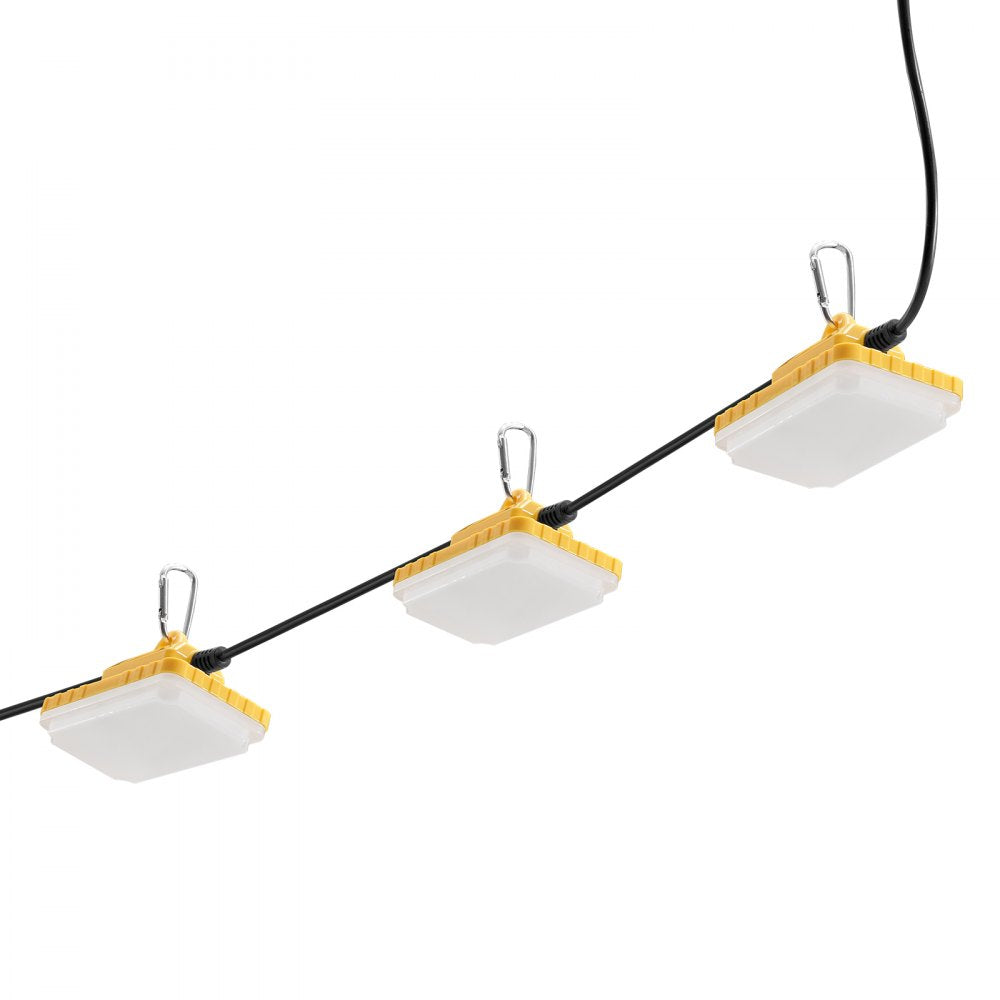 VEVOR 50FT Construction String Work Lights 75W 7500LM Connectable Waterproof 