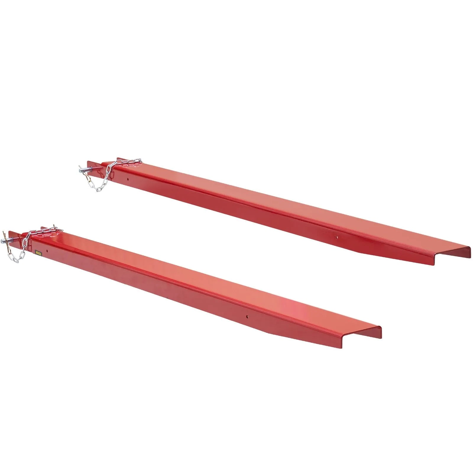 VEVOR Pallet Fork Extensions, 82" Length 4.5" Width, Heavy Duty Carbon Steel Fork Extensions for Forklifts, 1 Pair Forklift Extensions with Pins, Forklift Fork Attachments for Forklift Truck, Red