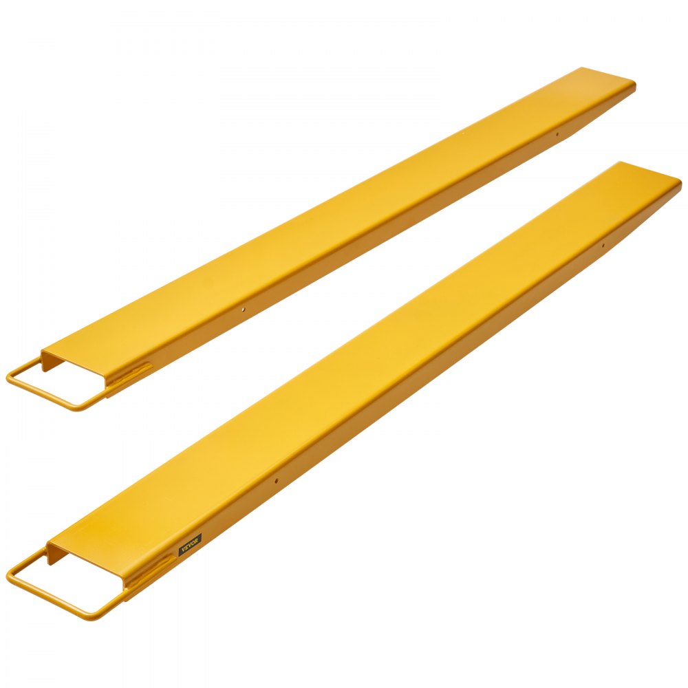 VEVOR Pallet Fork Extensions, 72" Length 4.5" Width, Heavy Duty Carbon Steel Fork Extensions for Forklifts, 1 Pair Forklift Extensions, Industrial Forklift Fork Attachments for Forklift Truck, Yellow 